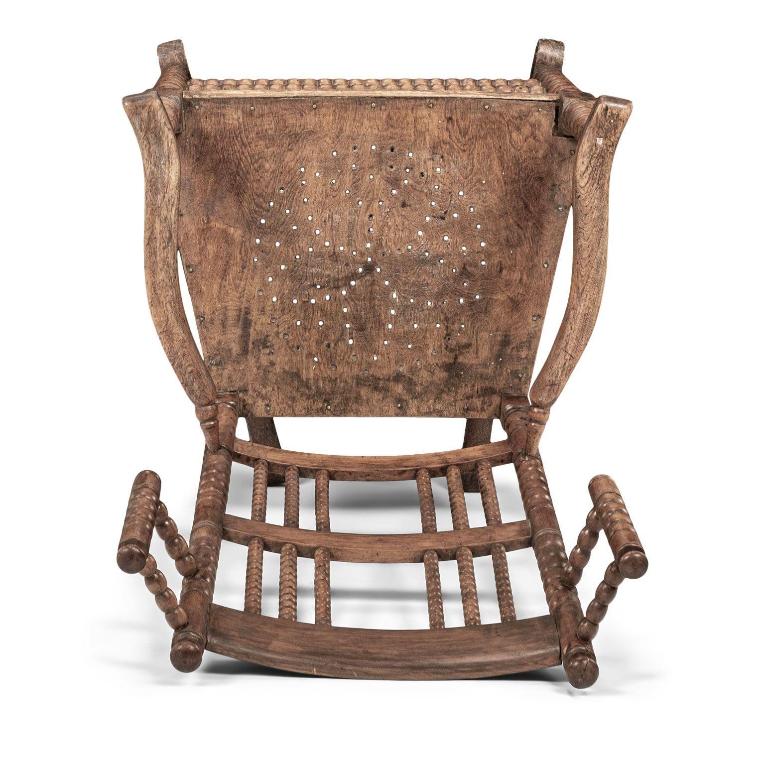 19th Century Scottish Turned-Bobbin Rocking Chair 10