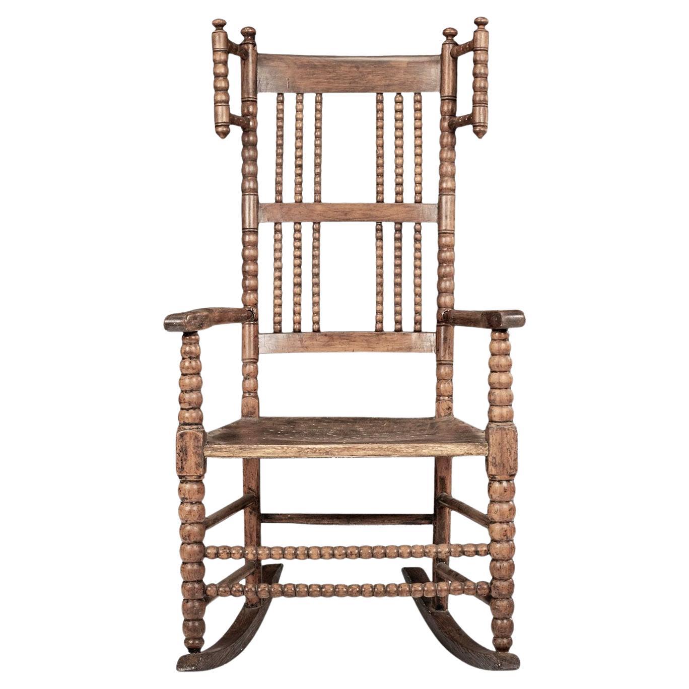 19th Century Scottish Turned-Bobbin Rocking Chair For Sale