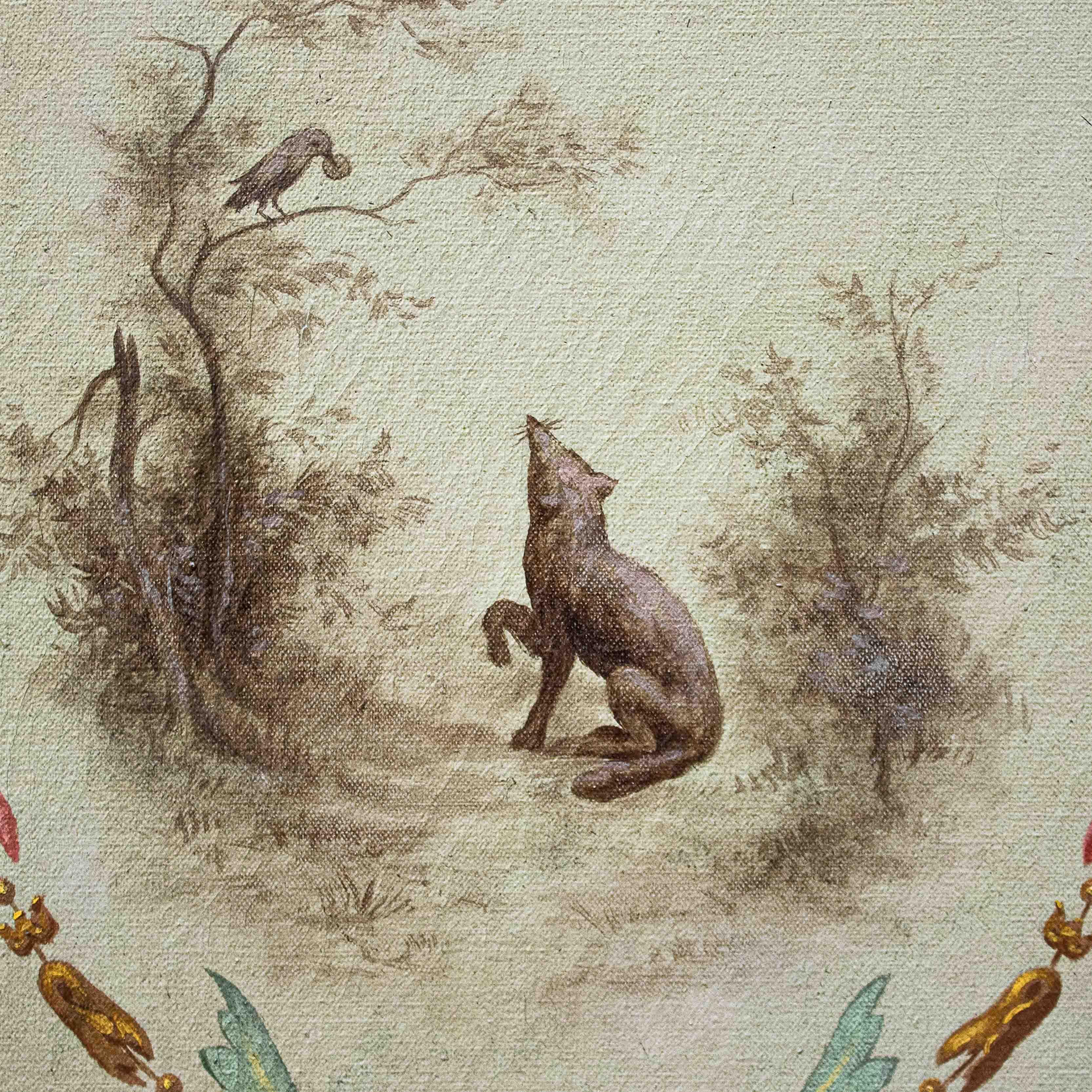 Écran du 19e siècle avec peinture de Grotesques Huile sur toile en vente 9