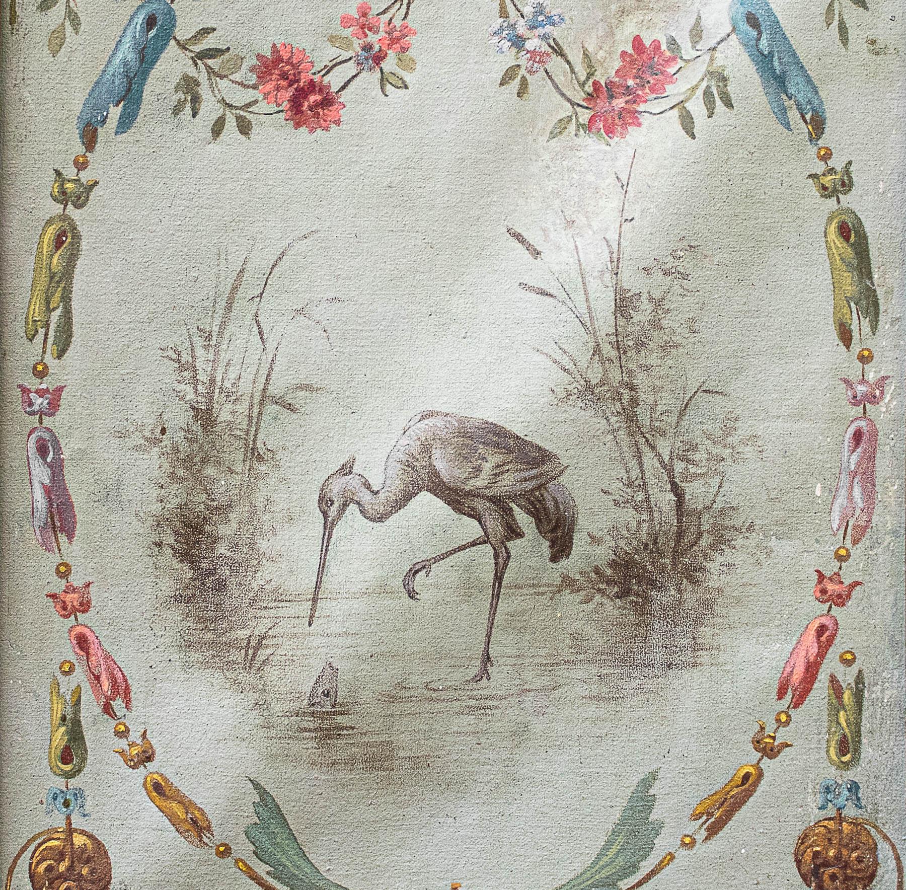 Écran du 19e siècle avec peinture de Grotesques Huile sur toile en vente 10