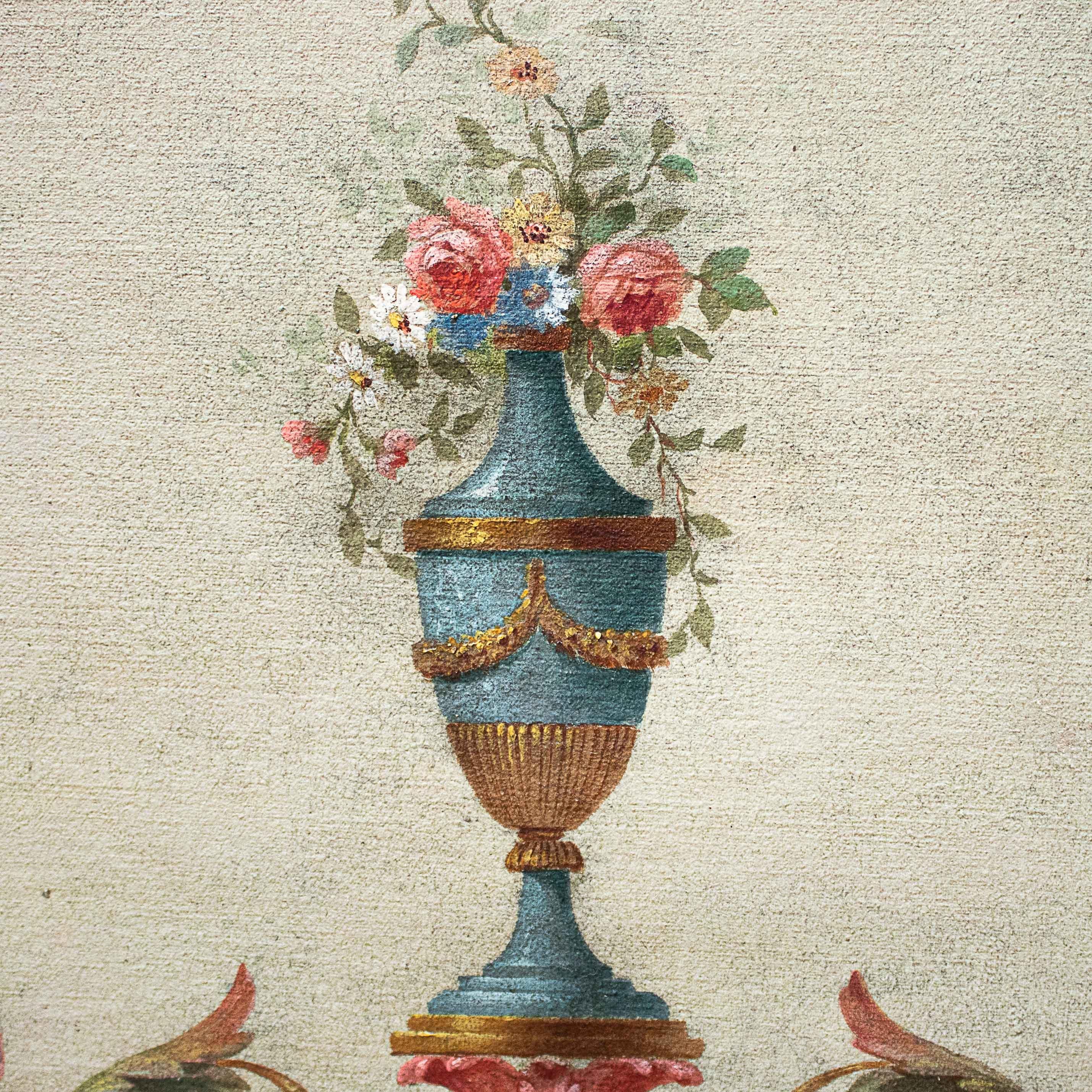 Écran du 19e siècle avec peinture de Grotesques Huile sur toile en vente 2