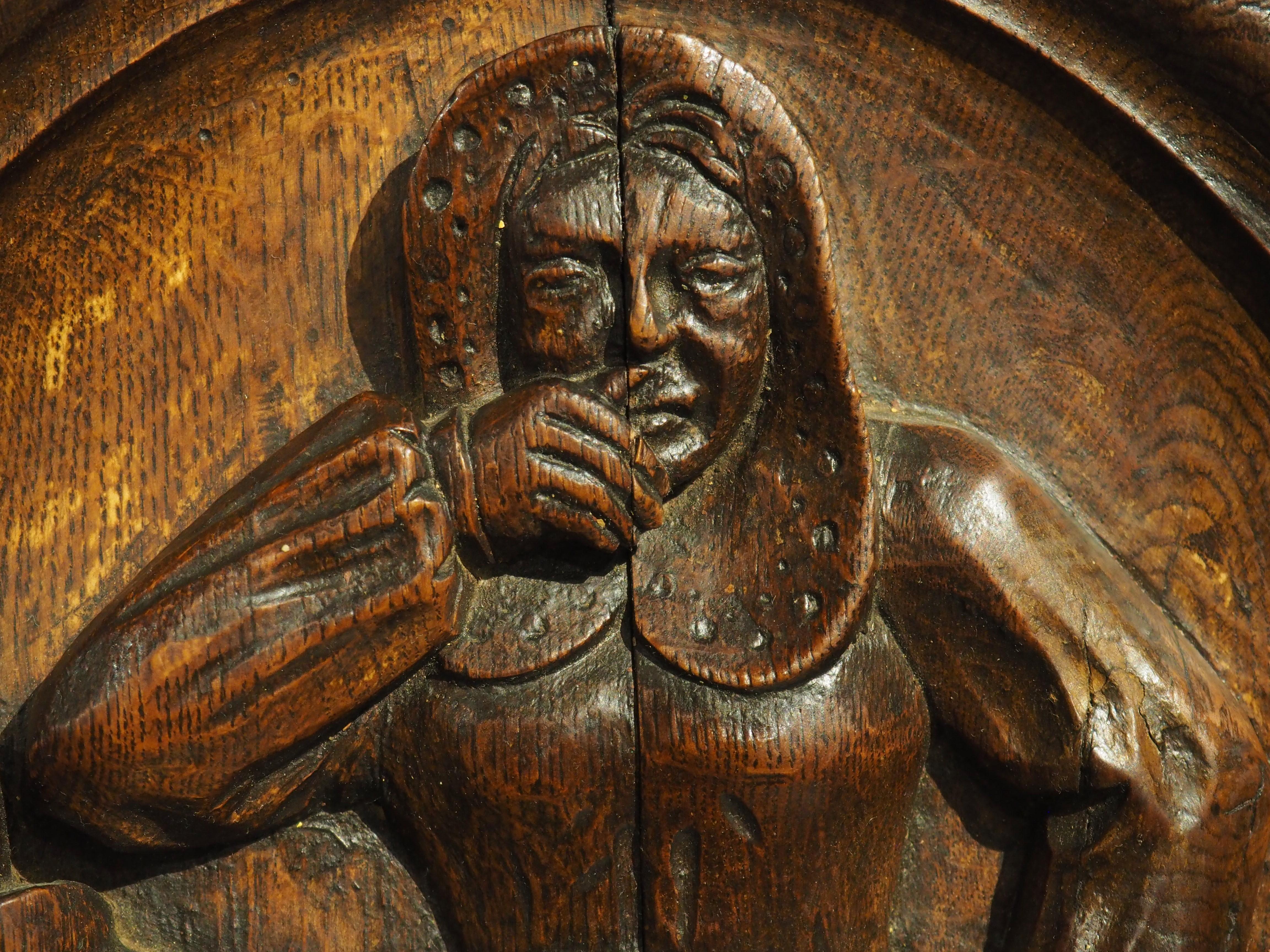 19th Century Sculpted Oak Bas Relief Panel from France 4