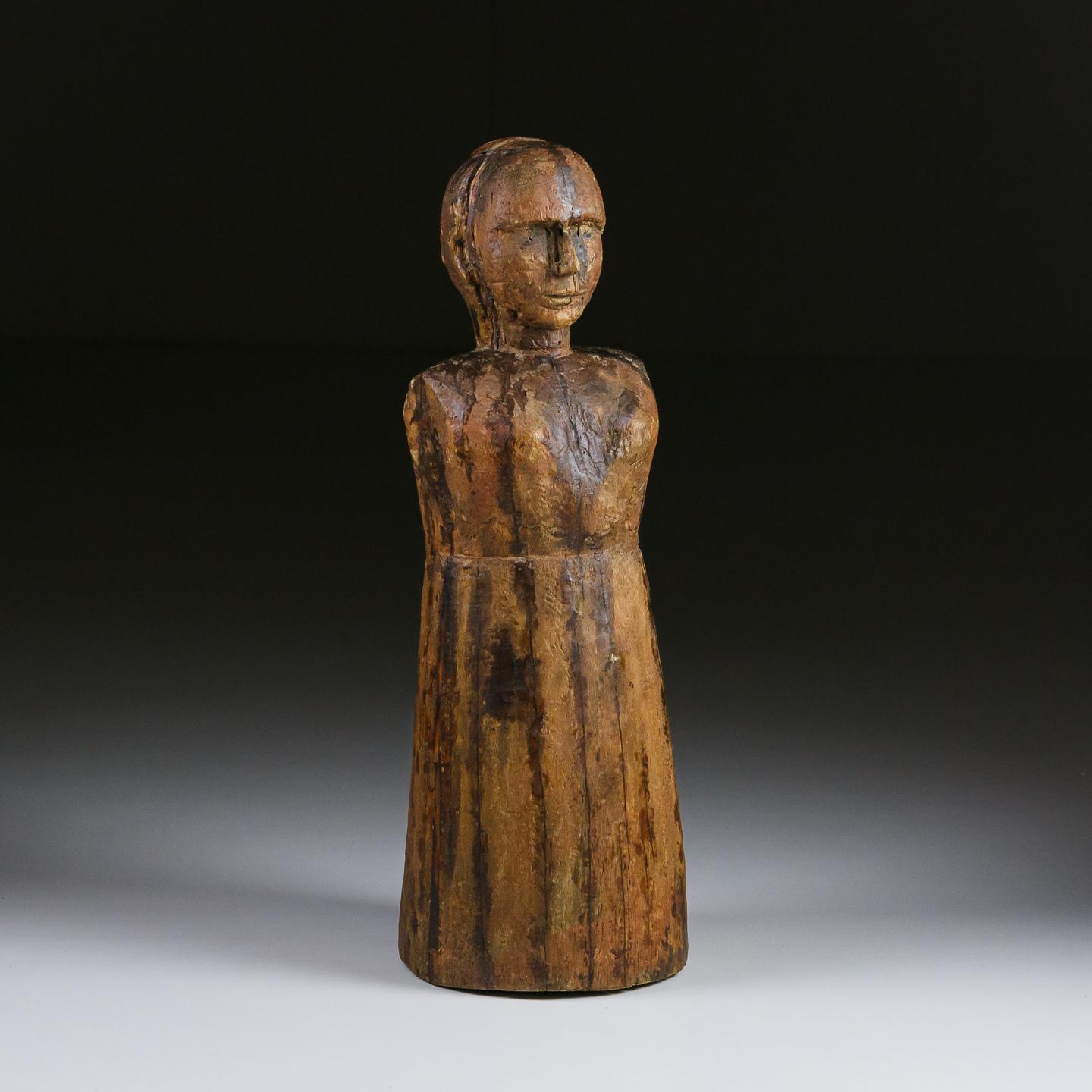 French 19th Century Sculptural Carving of a Woman For Sale
