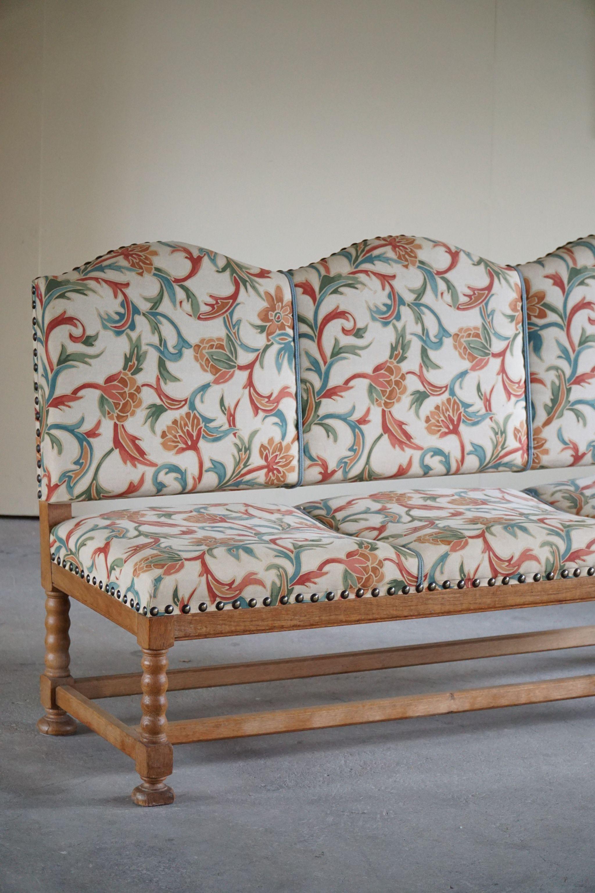 19th Century Sculptural Three Seater Baroque Sofa, Made by a Danish Cabinetmaker 8