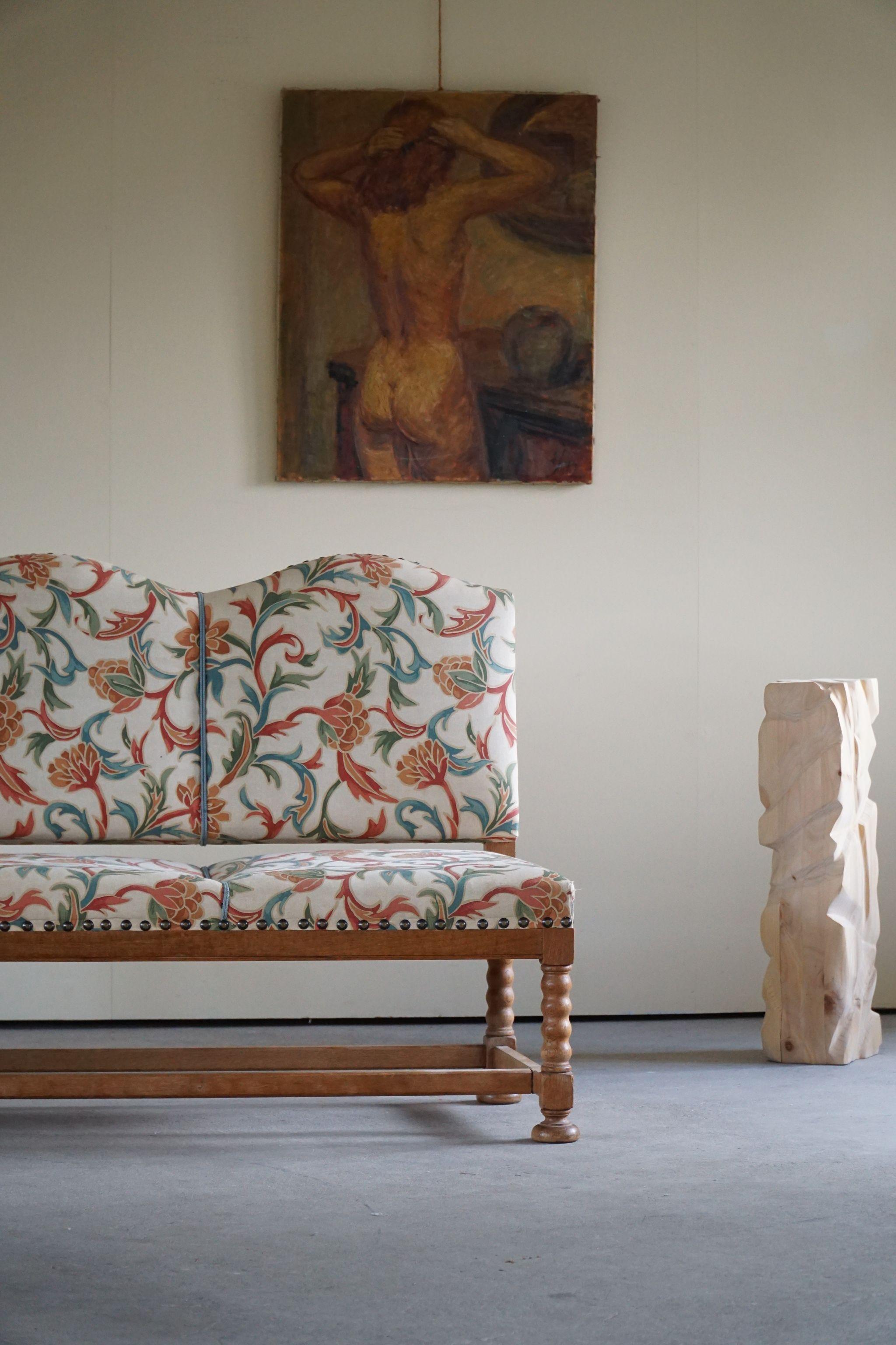 19th Century Sculptural Three Seater Baroque Sofa, Made by a Danish Cabinetmaker 10