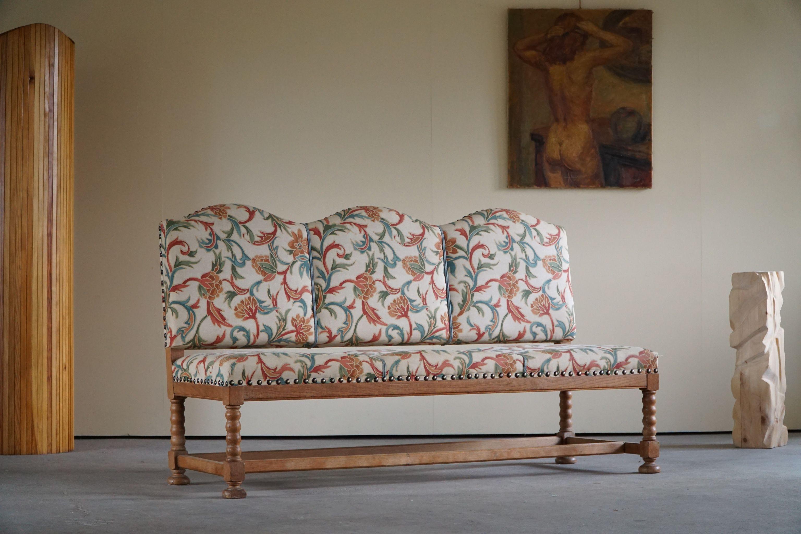 19th Century Sculptural Three Seater Baroque Sofa, Made by a Danish Cabinetmaker 11
