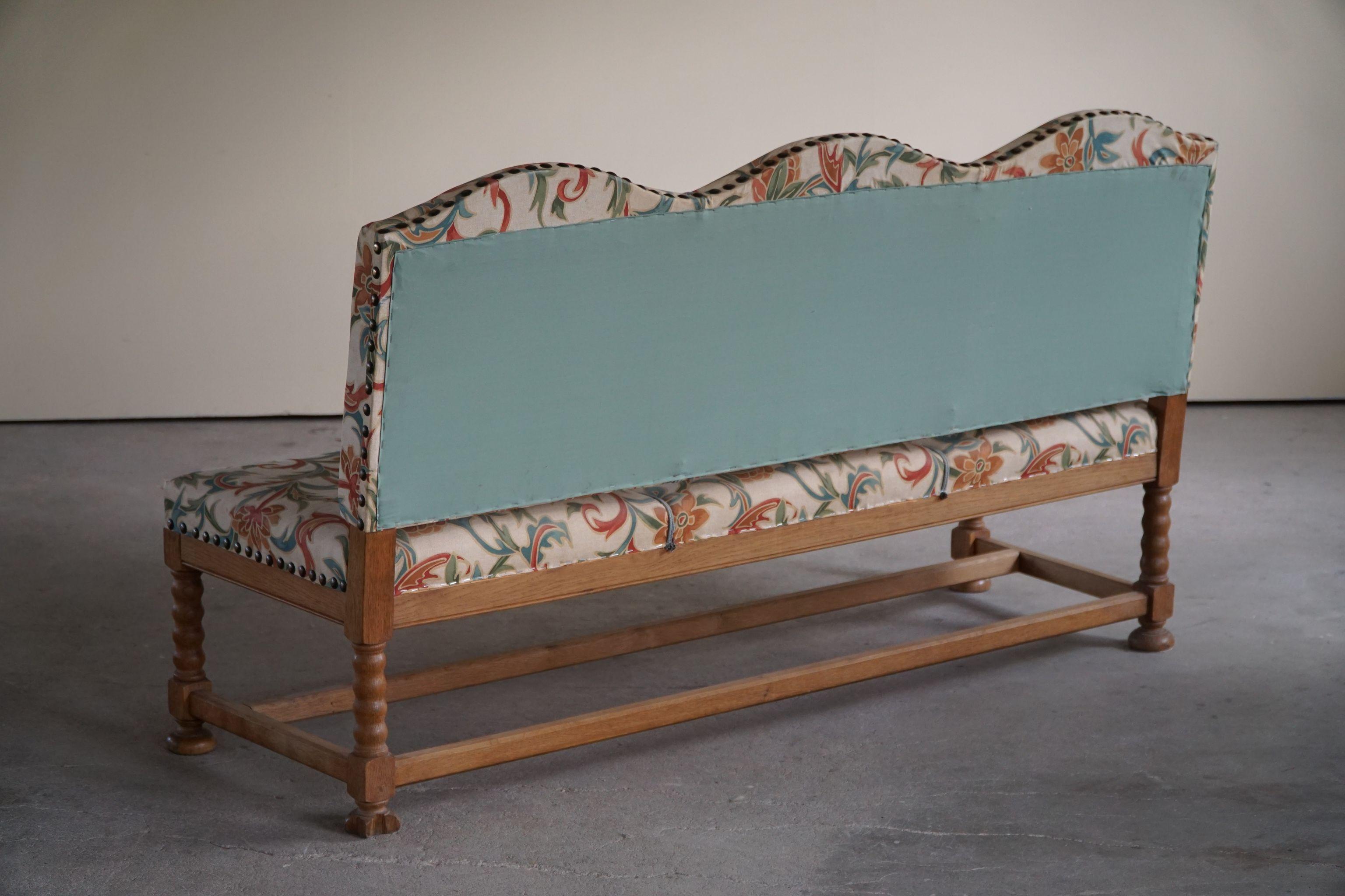 19th Century Sculptural Three Seater Baroque Sofa, Made by a Danish Cabinetmaker 1