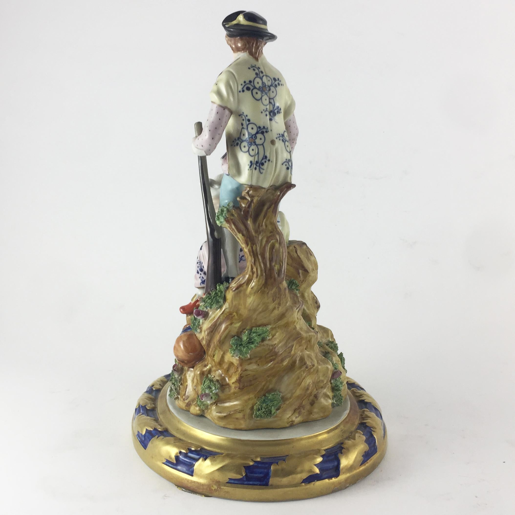 19th Century Sculpture Gilded and Polychrome Porcelain For Sale 2