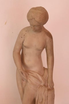 Skulptur aus weißem Marmor des 19. Jahrhunderts, Staub Carrara-Akt einer Frau