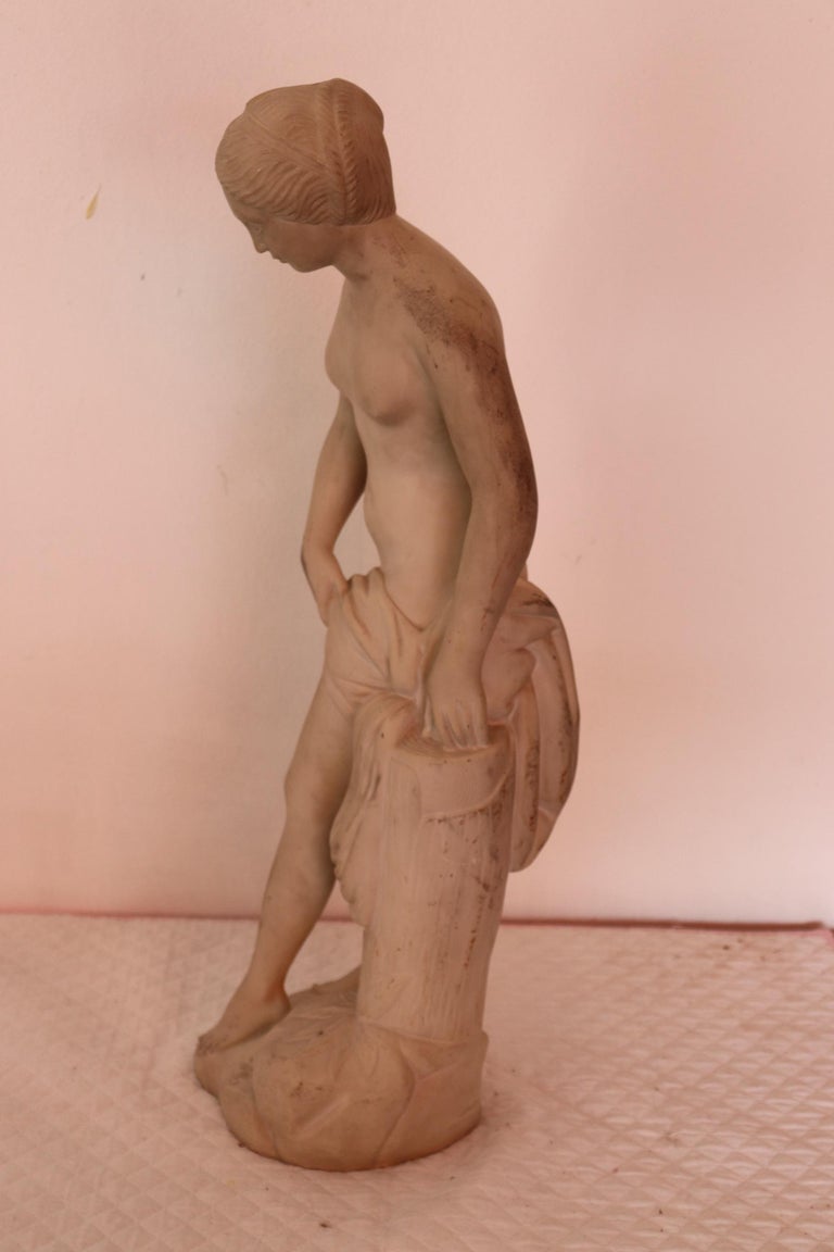 19th Century Sculpture in White Marble Dust of Carrara Nude of Woman In Good Condition For Sale In Bosco Marengo, IT