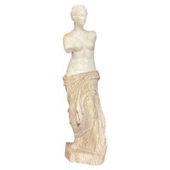 19th Century Sculpture Modelled after Venus de Milo in Veined & Carrara Marble 