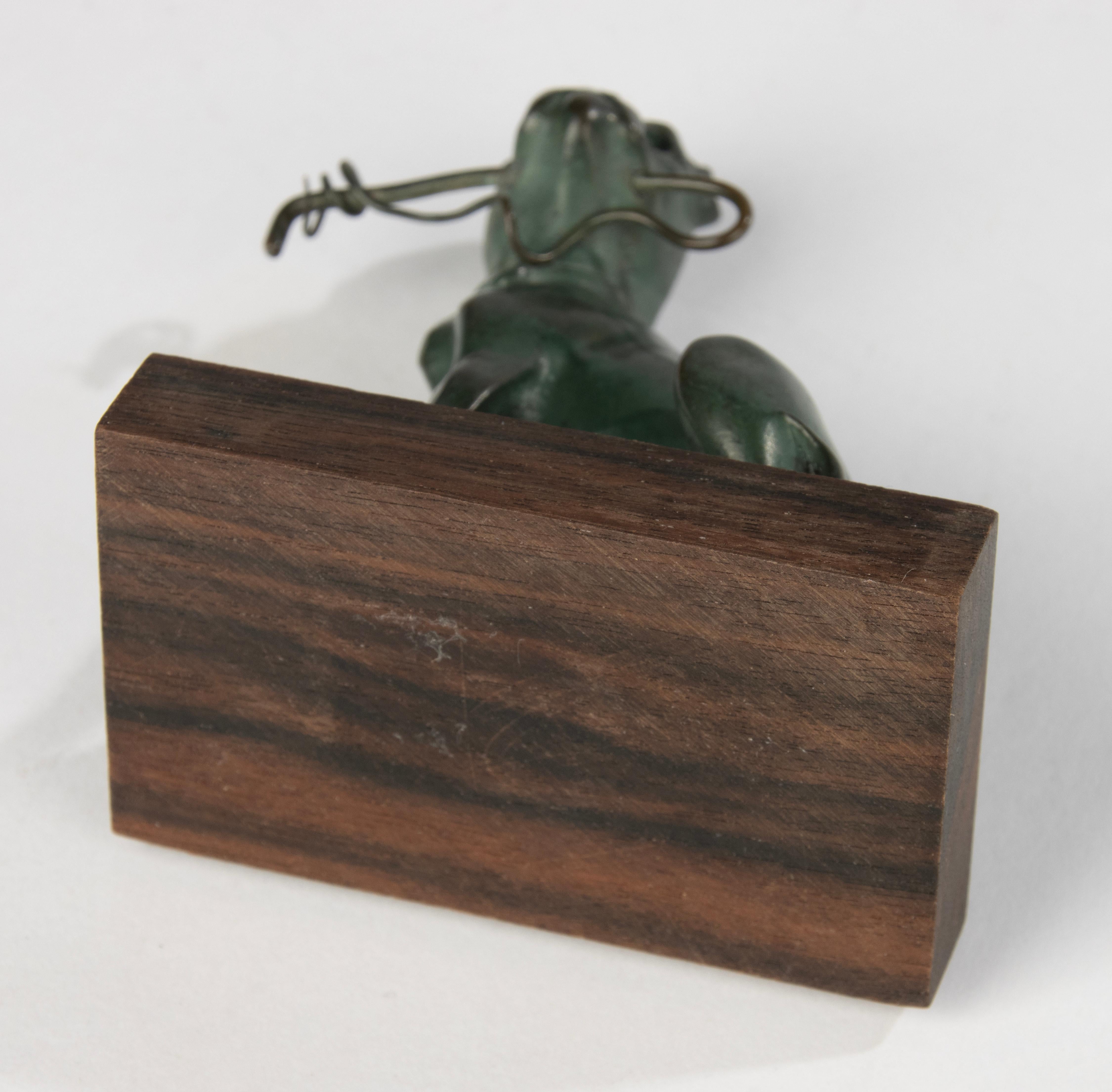 19th Century Sculpture of a Bulldog - Green Patina - Animal Sculpture For Sale 5
