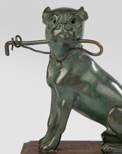 Sculpture du 19ème siècle représentant un bouledogue - Greene & Greene Patina - Sculpture animalière