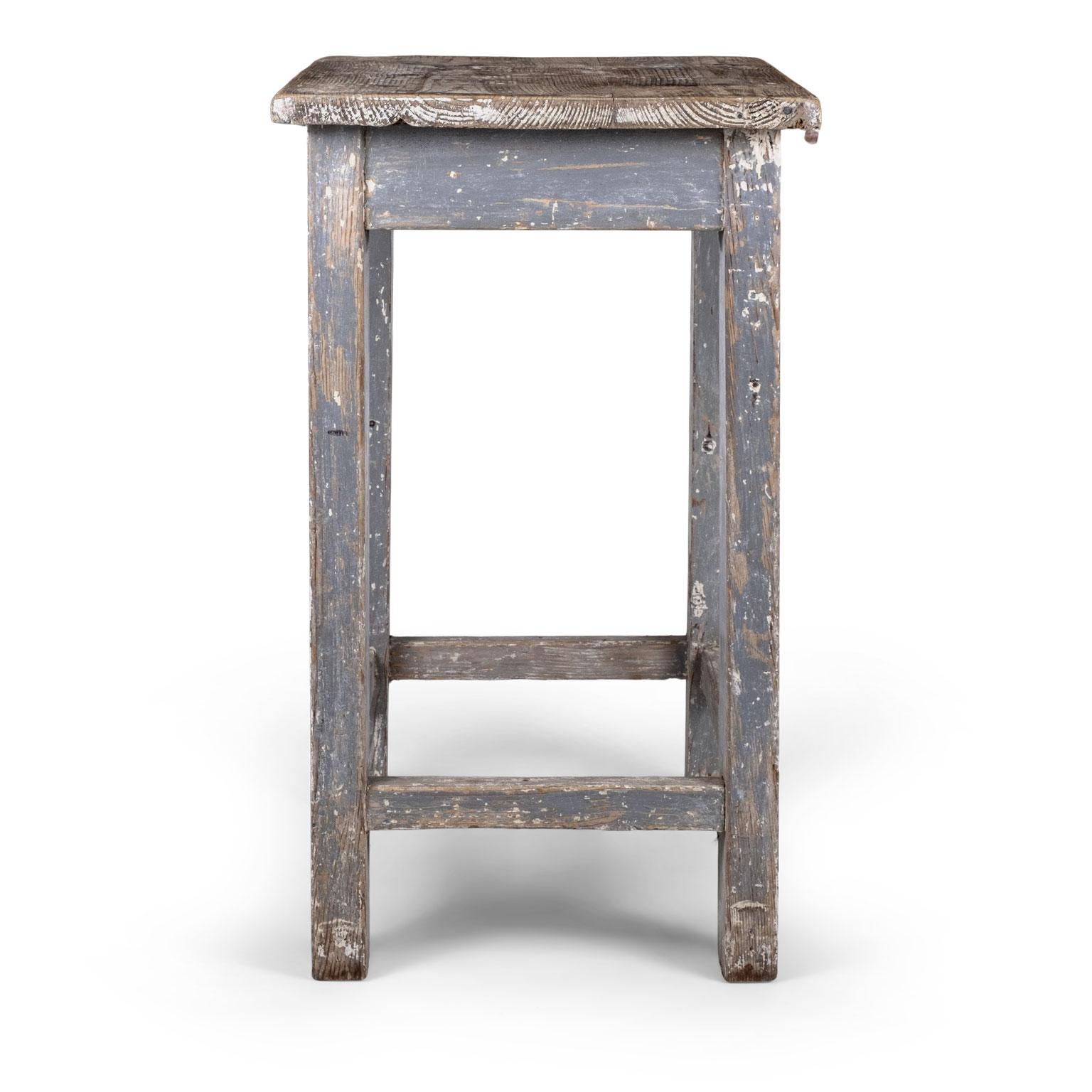 French Provincial French Sculpture Stand in Early Gray Paint