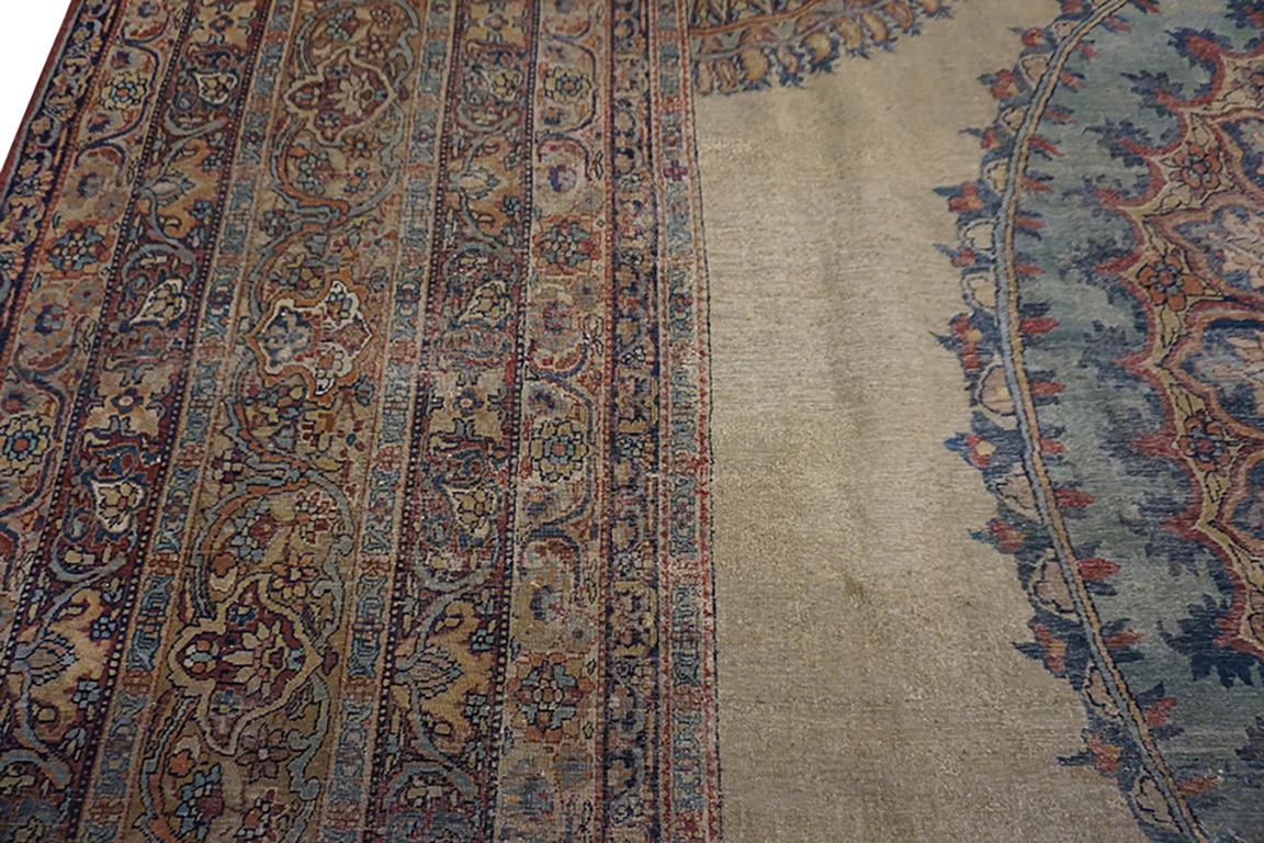 Tapis persan Kirman Laver du 19ème siècle en vente 3