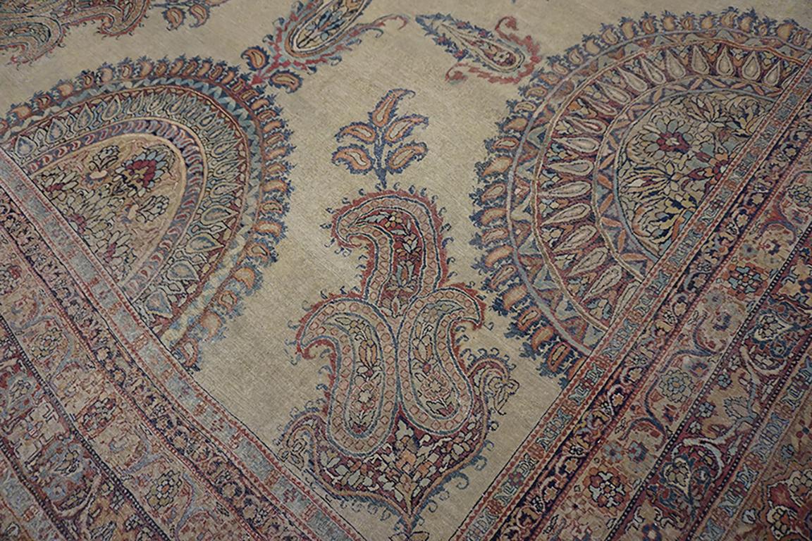 Tapis persan Kirman Laver du 19ème siècle en vente 4
