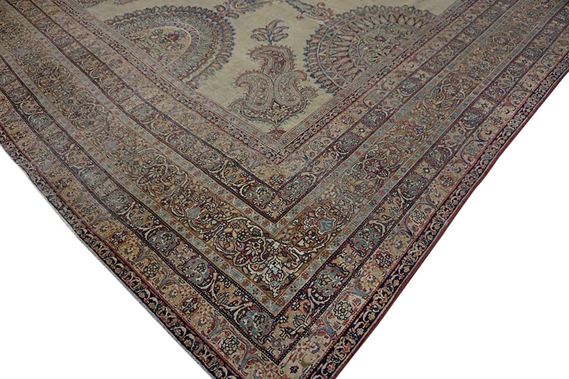 Tapis persan Kirman Laver du 19ème siècle en vente 5