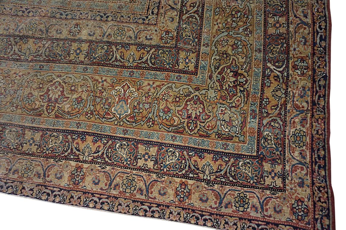 Tapis persan Kirman Laver du 19ème siècle en vente 1