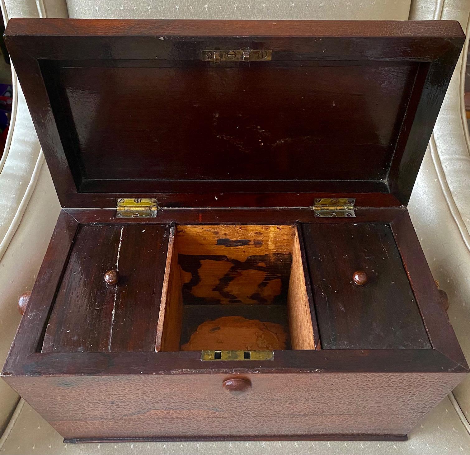 19th Century Sea Captain's Tea Caddy In Good Condition For Sale In Nantucket, MA