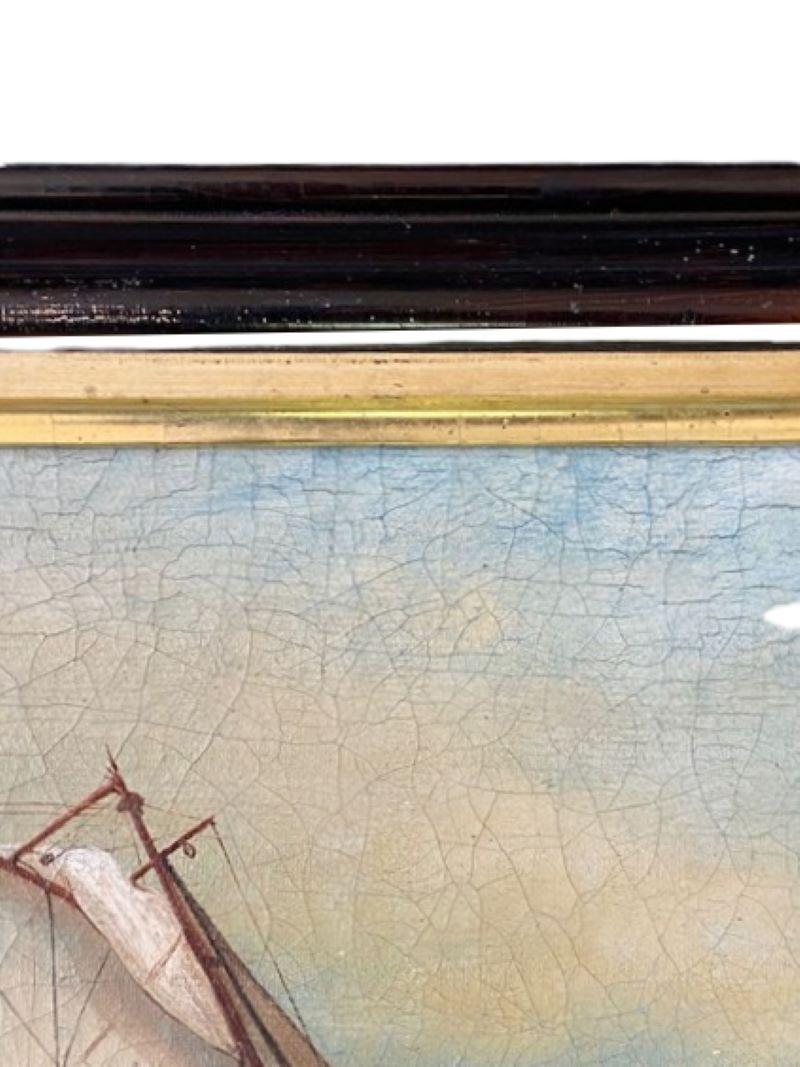 Paysage marin du 19e siècle avec sloop à gréement de cotre par N.H. Whiting, 1898 Bon état - En vente à Nantucket, MA