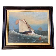 Seascape mit geschliffenem Schloop aus dem 19. Jahrhundert von N.H. Weiß, 1898