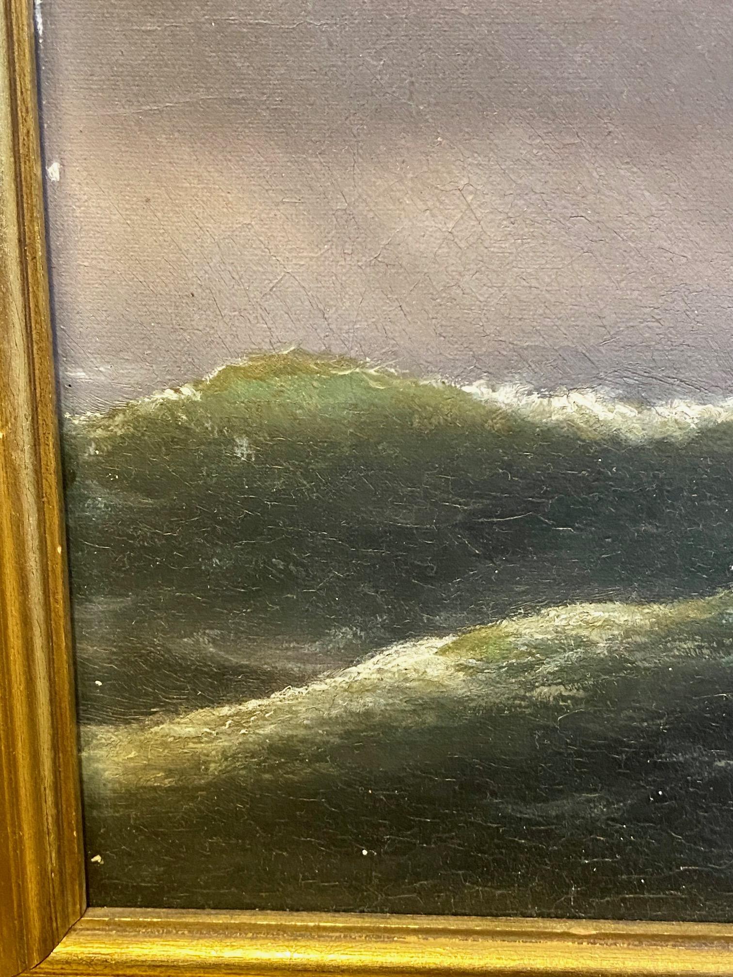 Mid-19th Century 19th Century Seascape with Ship on a Storm, by John Erik Christian Peterson  For Sale