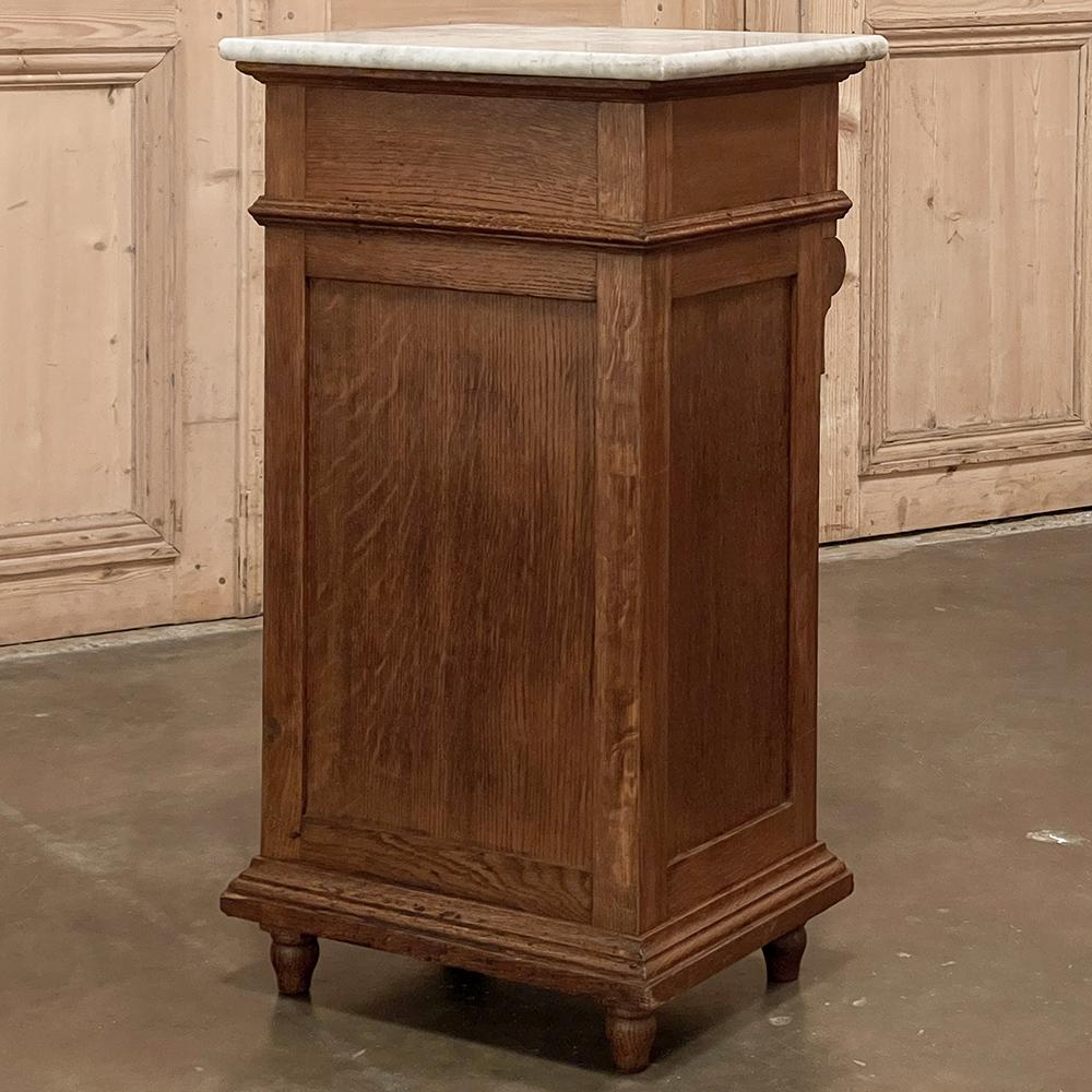 19th Century Second Empire Pine Marble Top Nightstand For Sale 2