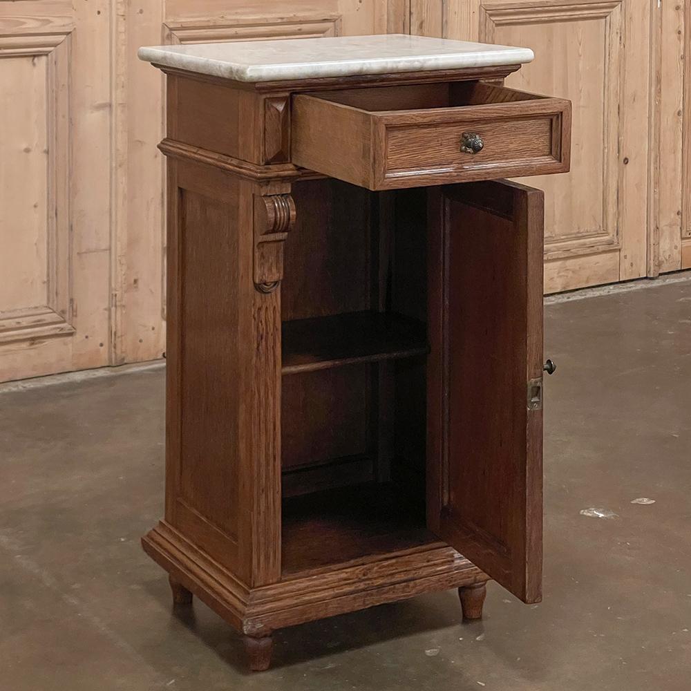 19th Century Second Empire Pine Marble Top Nightstand For Sale 6
