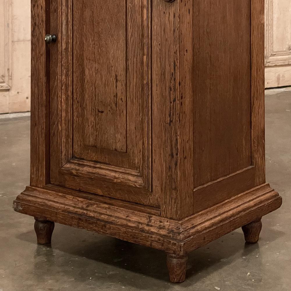 Hand-Crafted 19th Century Second Empire Pine Marble Top Nightstand For Sale