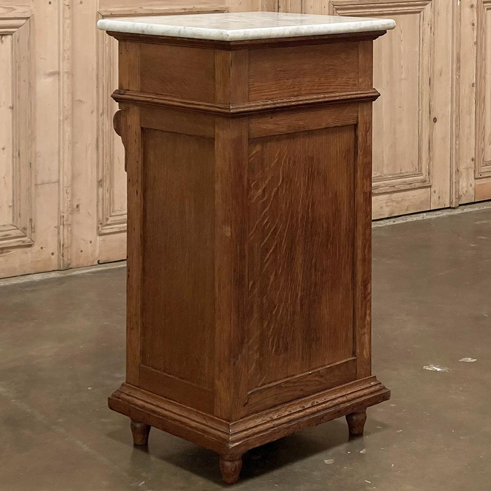 Late 19th Century 19th Century Second Empire Pine Marble Top Nightstand For Sale