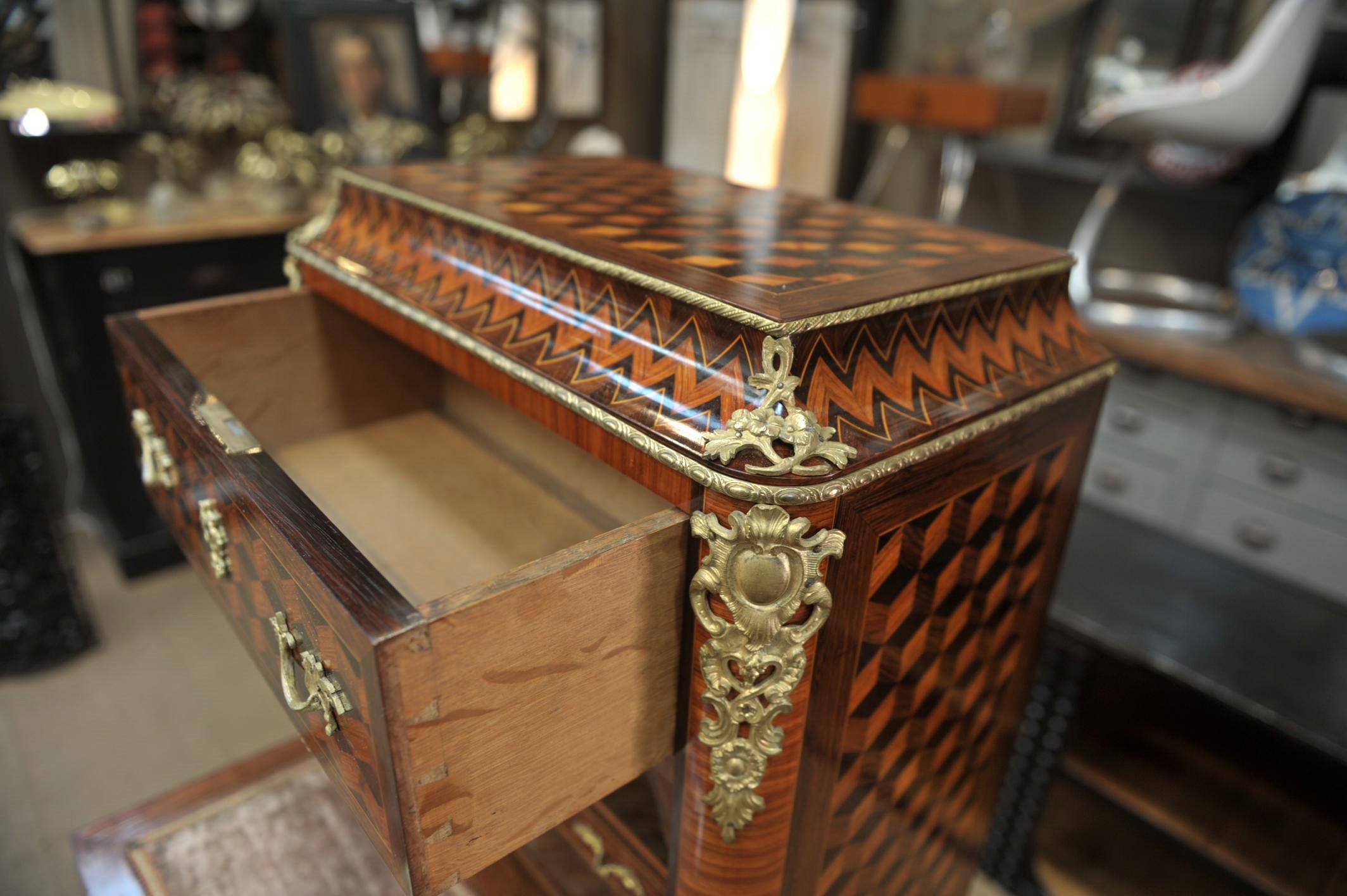 19th Century Secretaire and Drawer Marqueterie Cabinet For Sale 3
