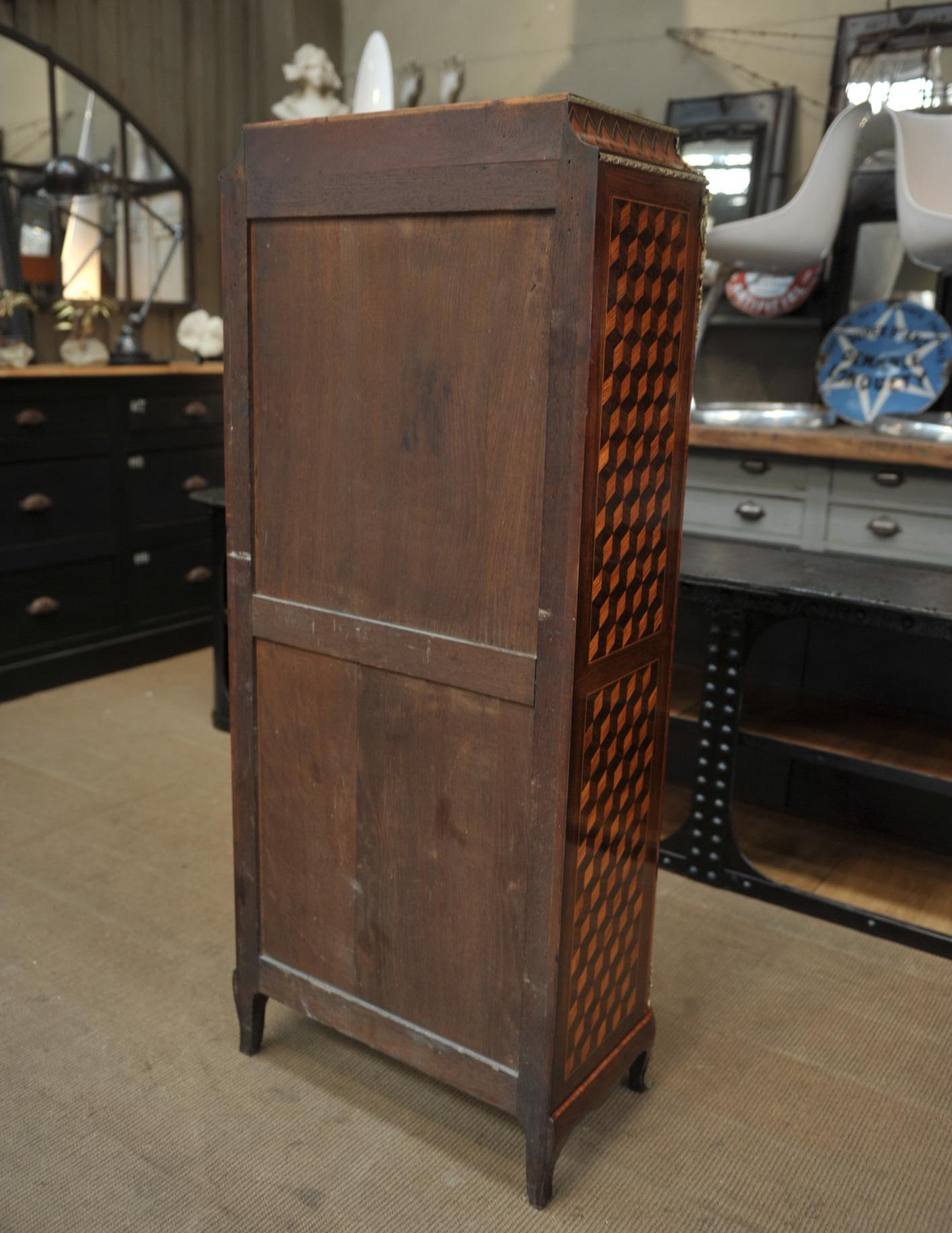 19th Century Secretaire and Drawer Marqueterie Cabinet For Sale 6
