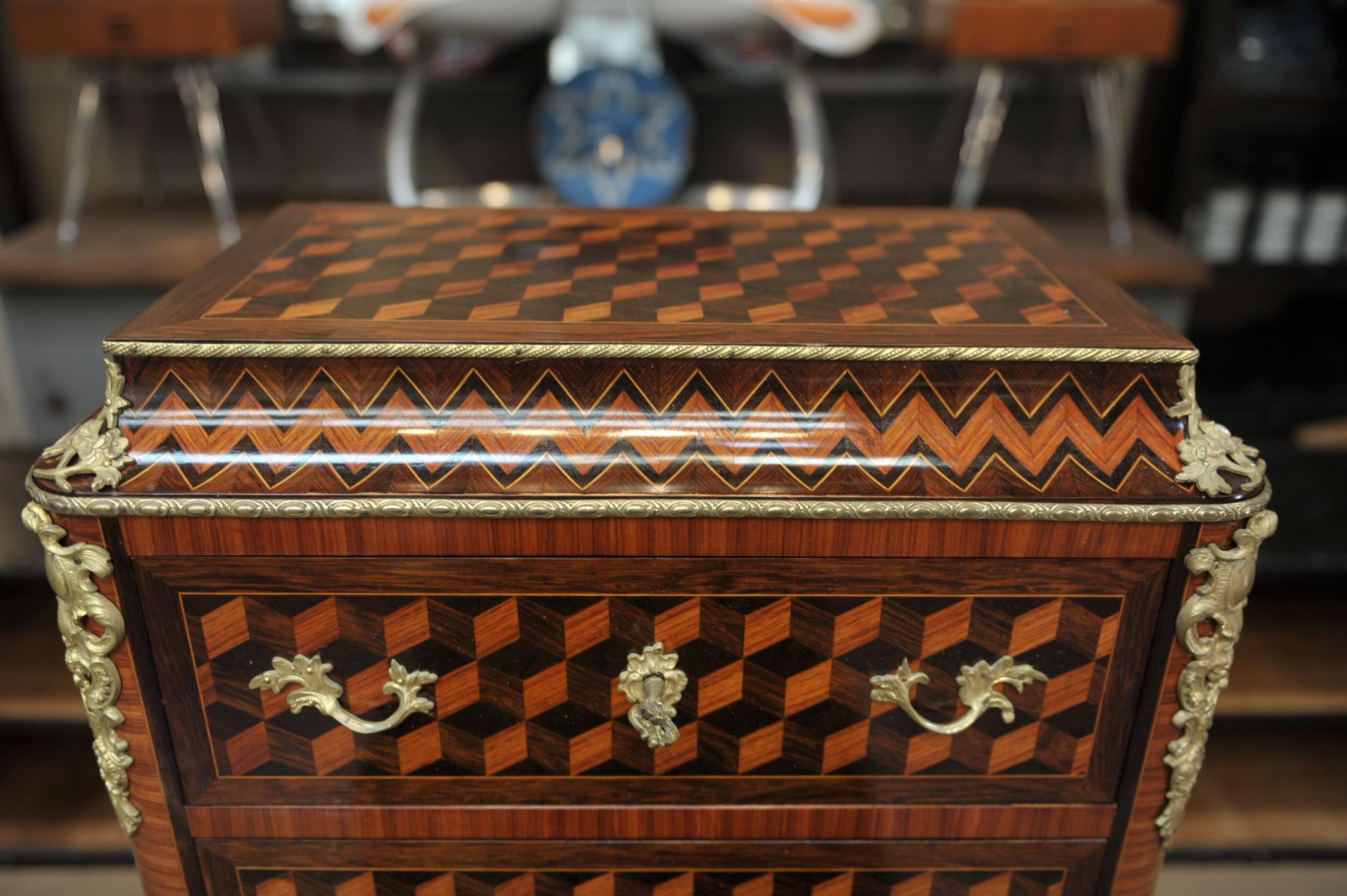 19th Century Secretaire and Drawer Marqueterie Cabinet For Sale 7