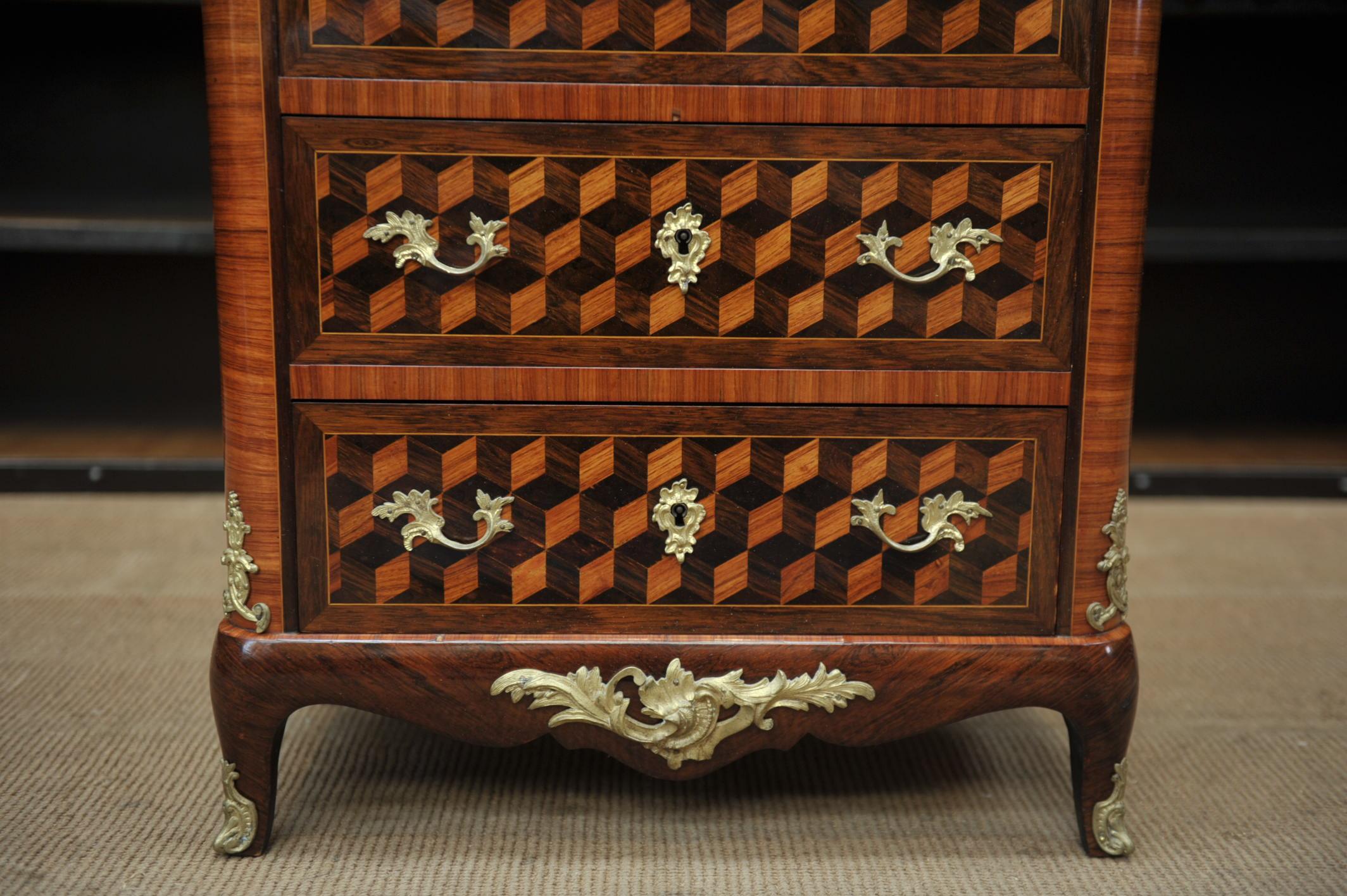 19th Century Secretaire and Drawer Marqueterie Cabinet For Sale 9