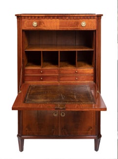 19th Century Secretaire Abattant Standing Drop Front Desk, Dry Bar, TV Cabinet