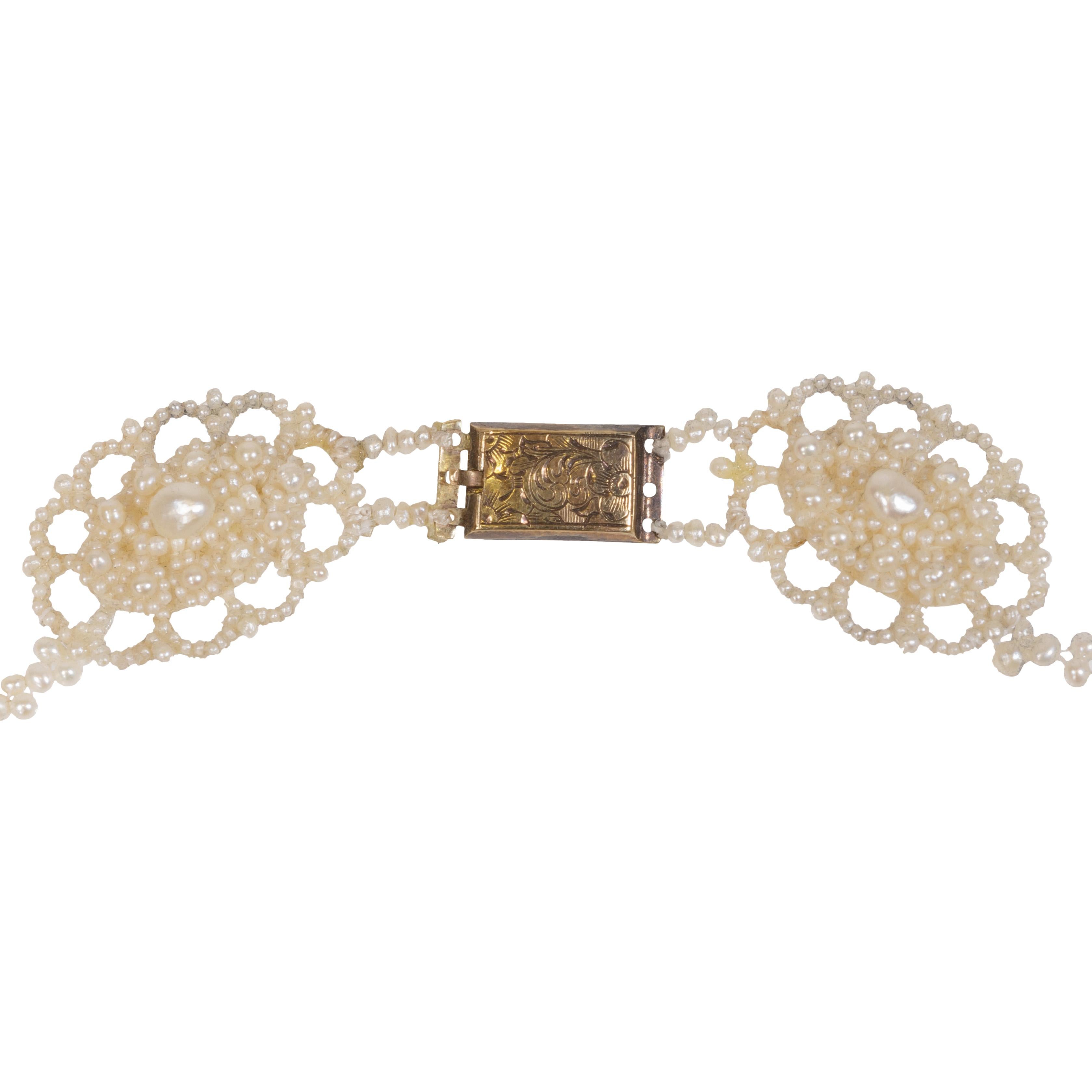 Women's or Men's 19th Century Seed Pearl Necklace For Sale