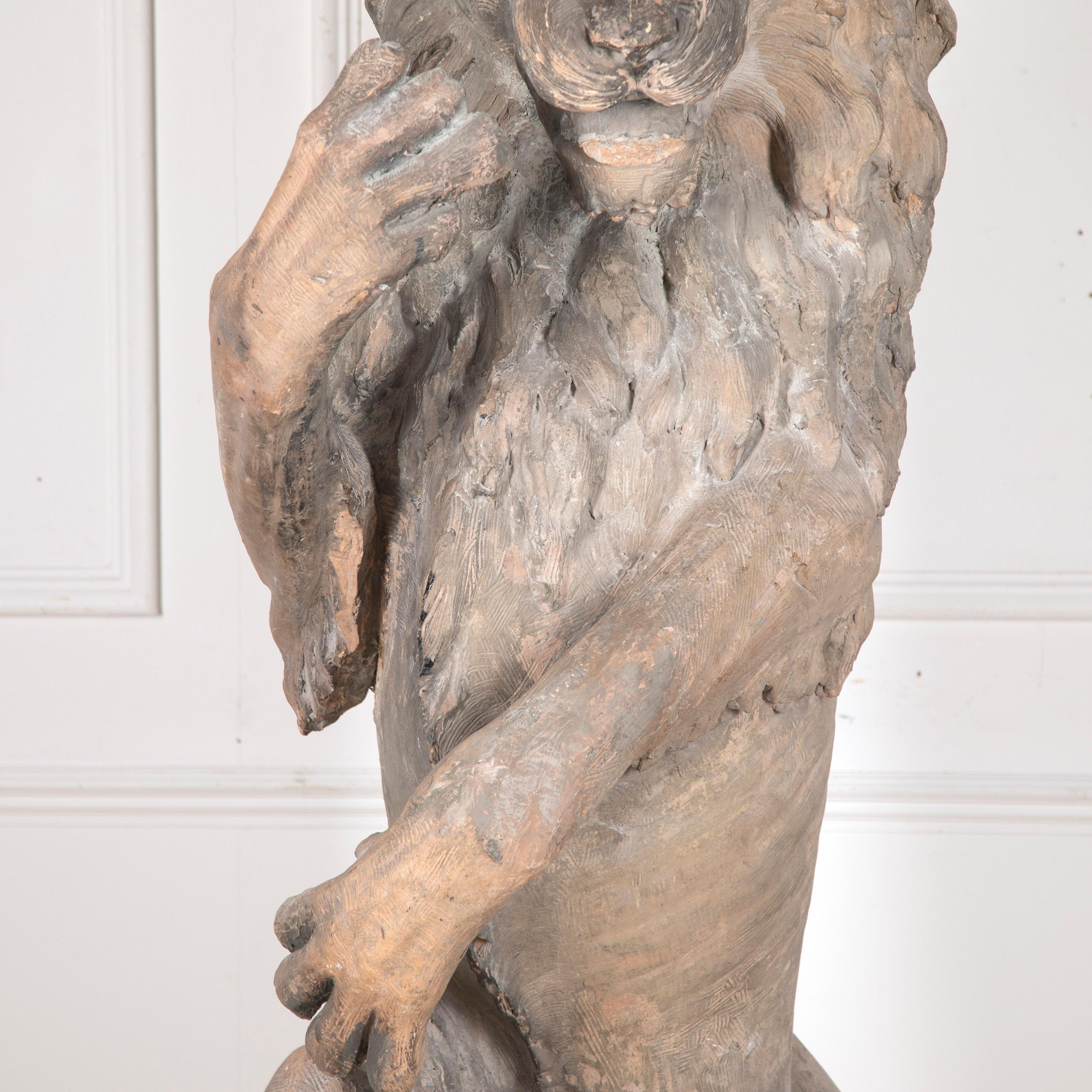 19th Century Sejant-Rampant Lion Statue 1