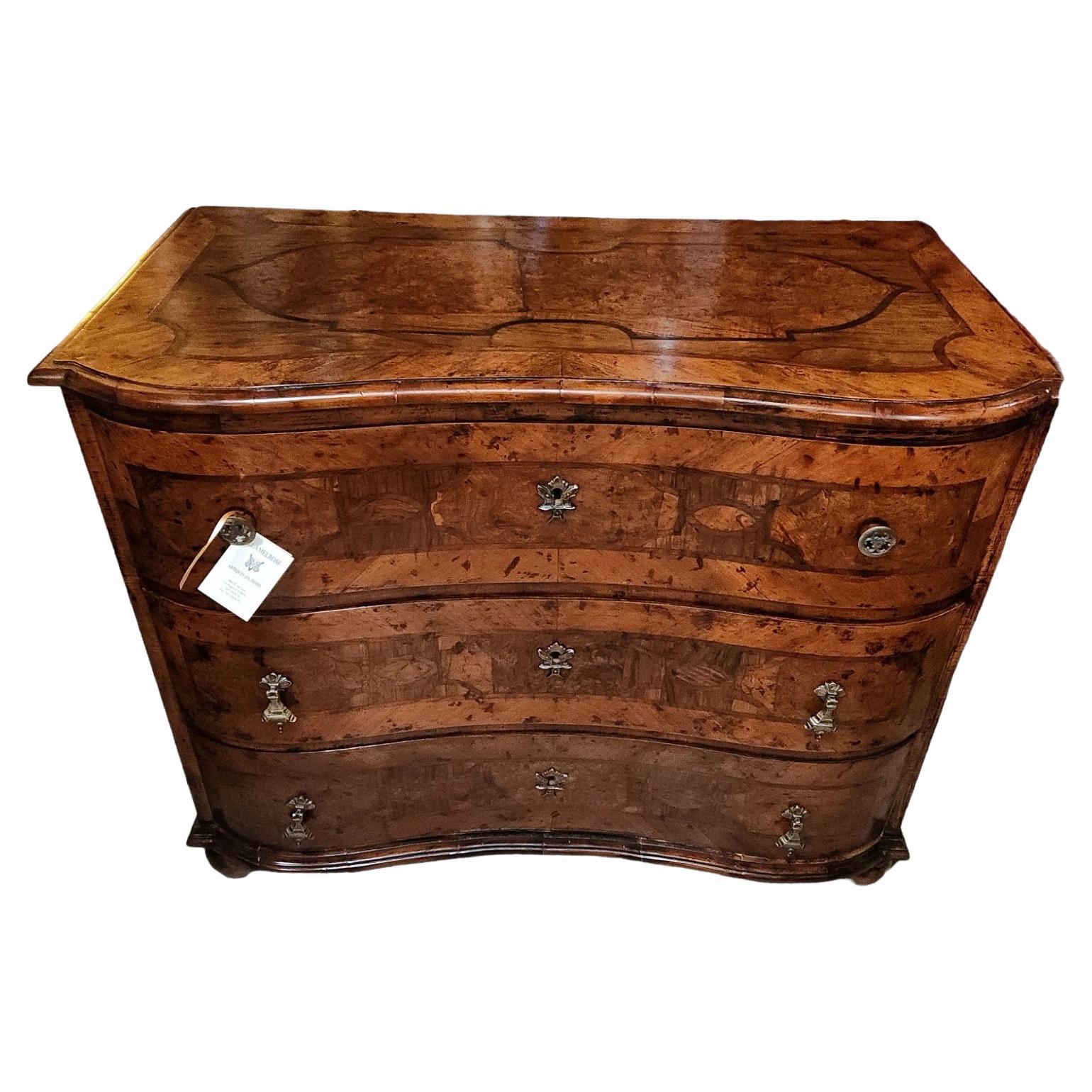 19th Century Serpentine Inlaid Commode For Sale