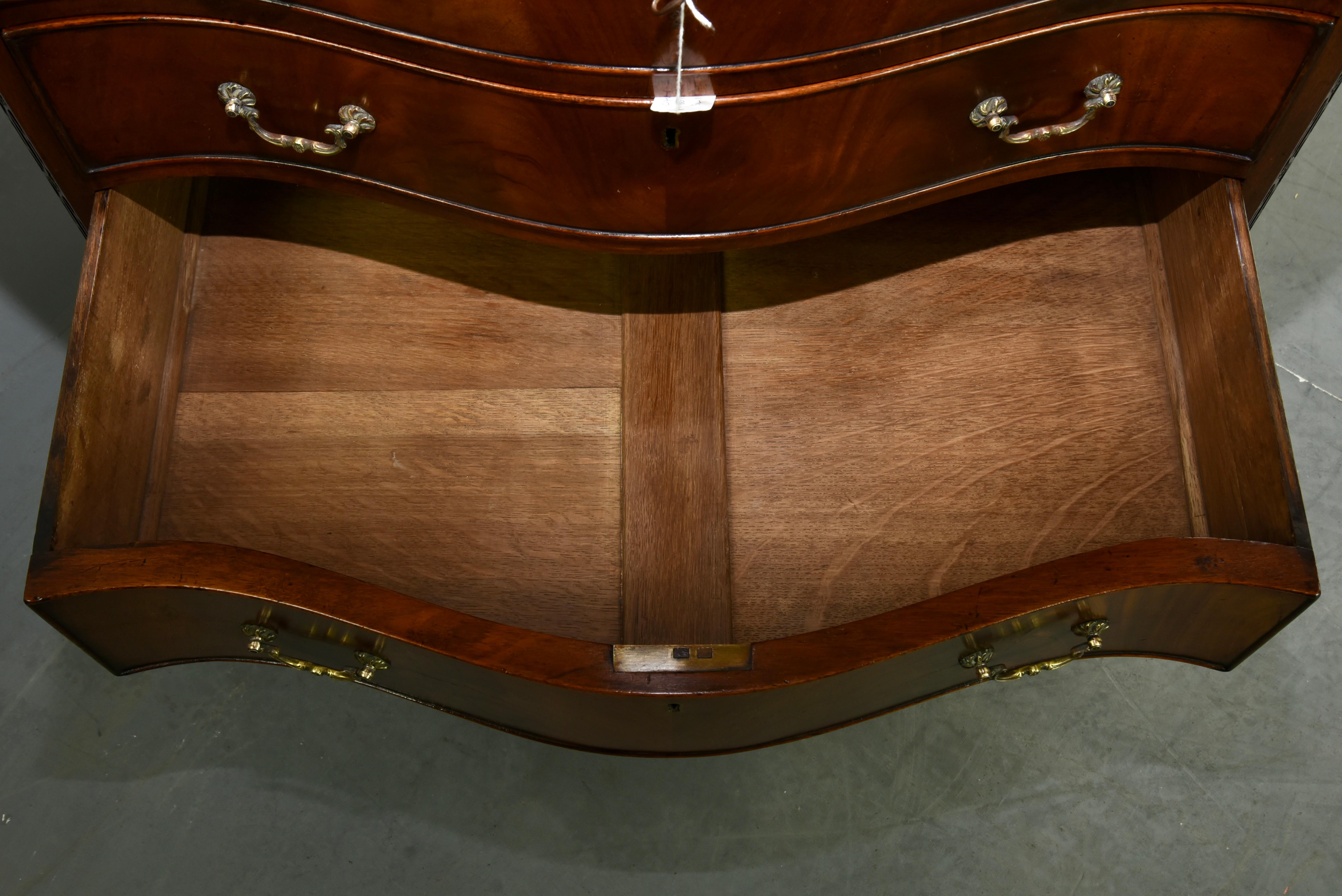 19th century serpentine mahogany bachelors chest 3