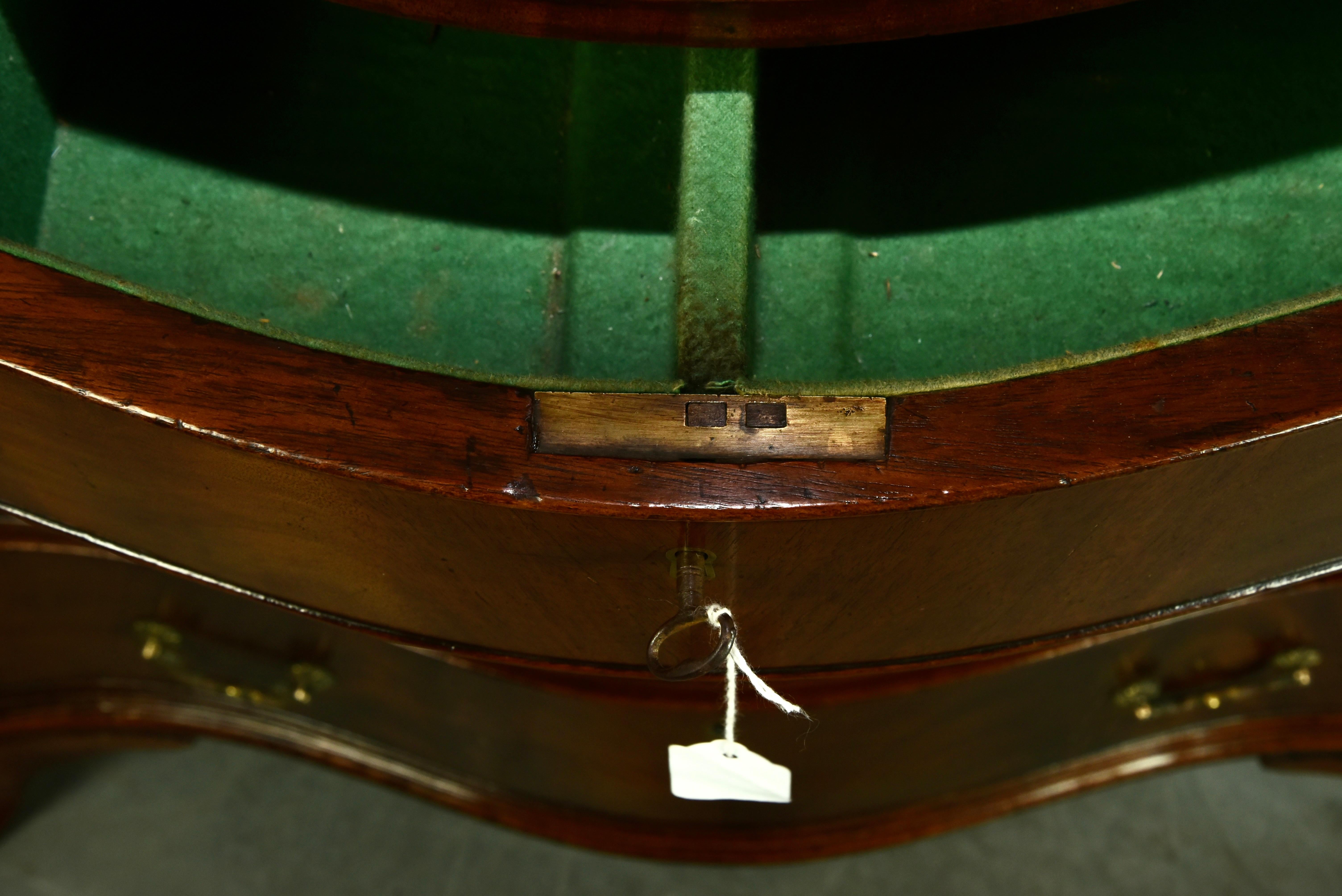 19th century serpentine mahogany bachelors chest 4