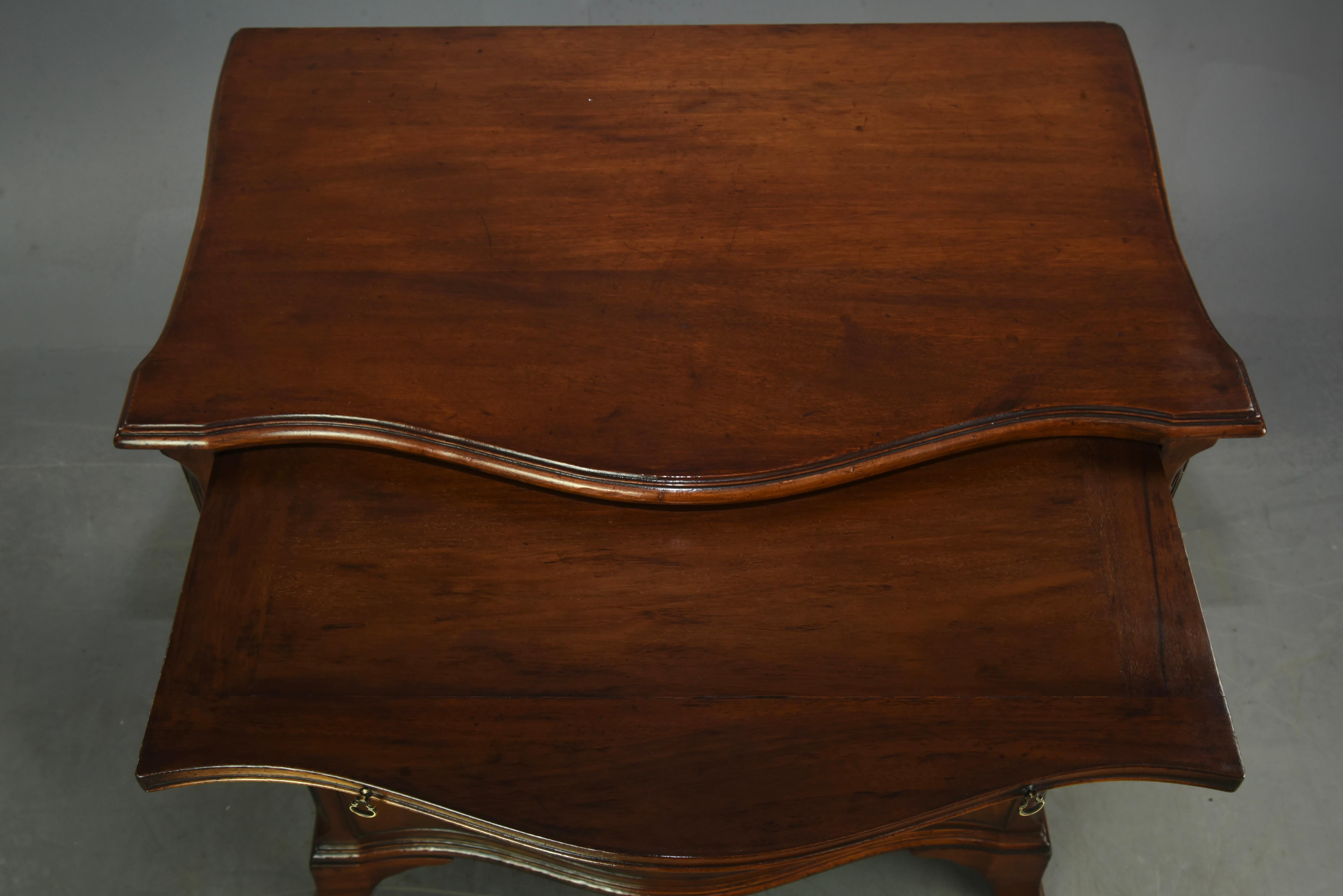 19th century serpentine mahogany bachelors chest 1