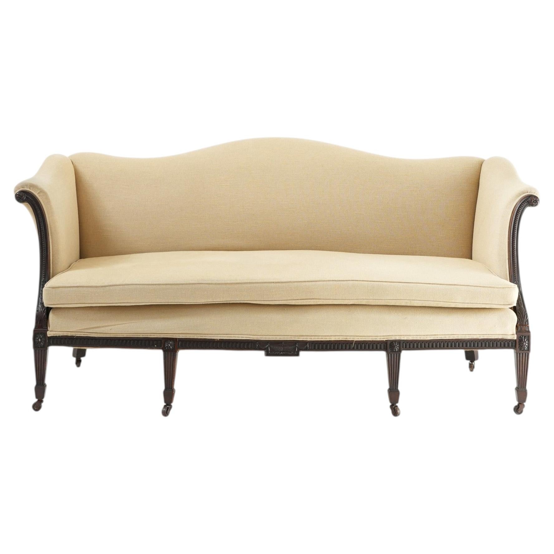 19th Century Serpentine Sofa in the Hepplewhite manner For Sale