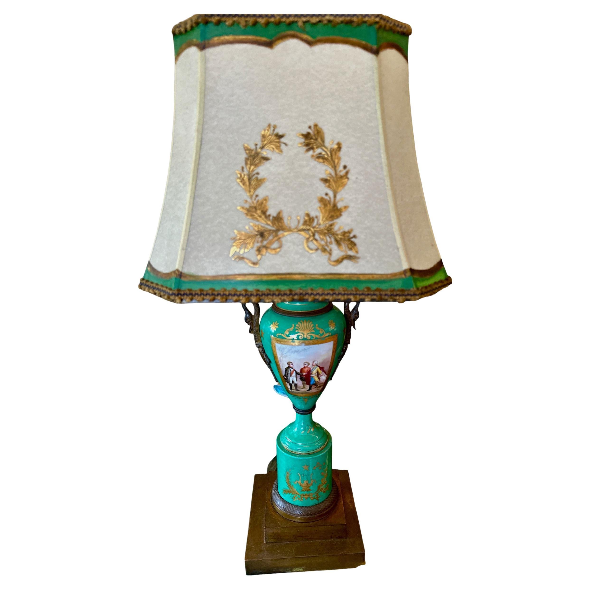 Lampe en bronze Serves du 19e siècle