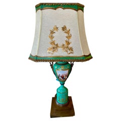 19th Century Serves Bronze-Mounted Lamp