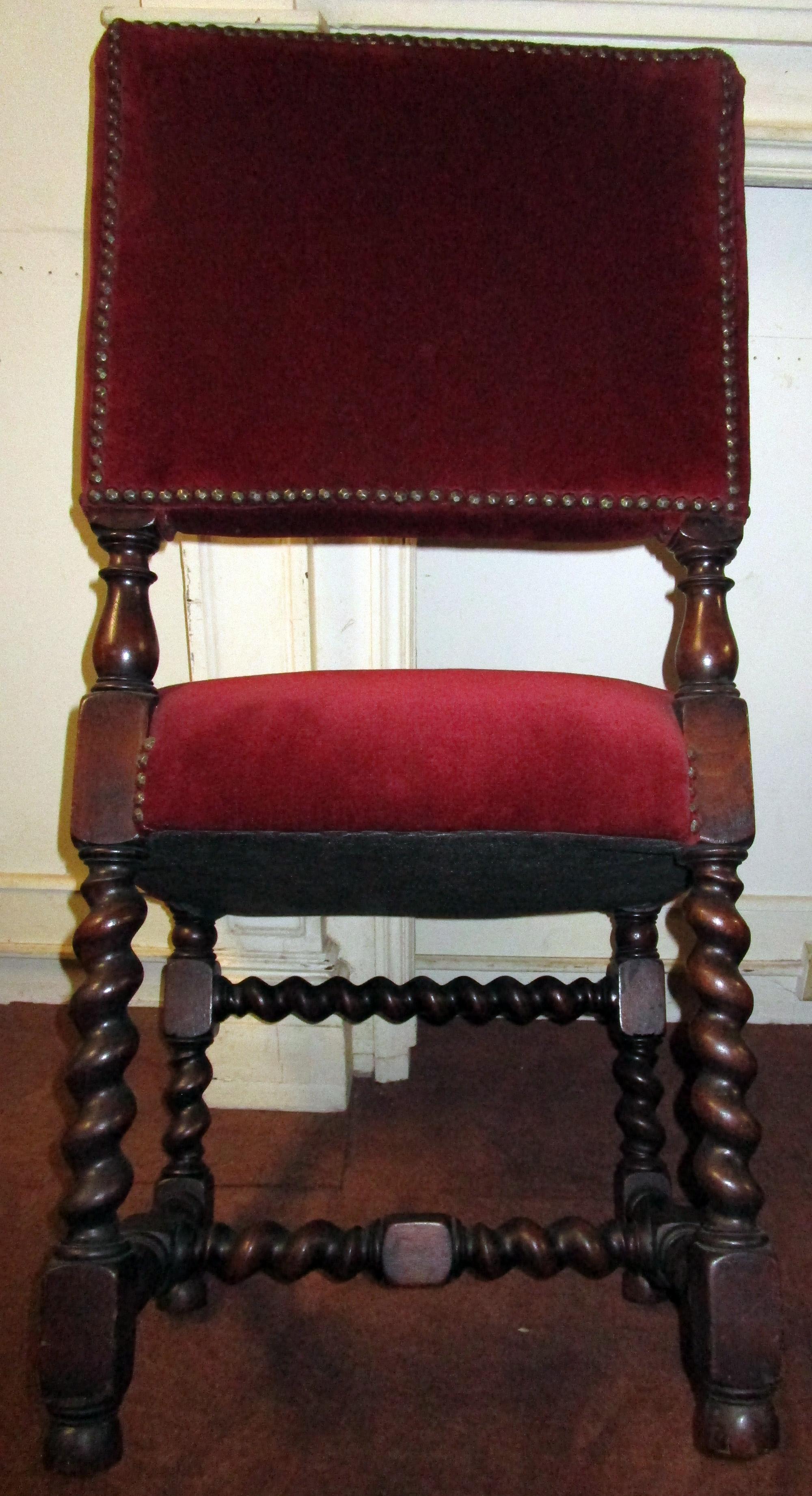 19th century Set English Barley Twist Chairs 2