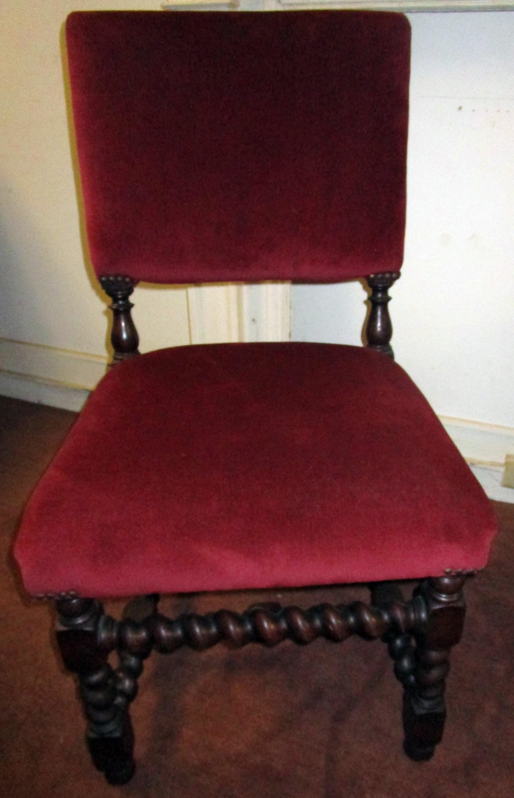 19th century Set English Barley Twist Chairs 4