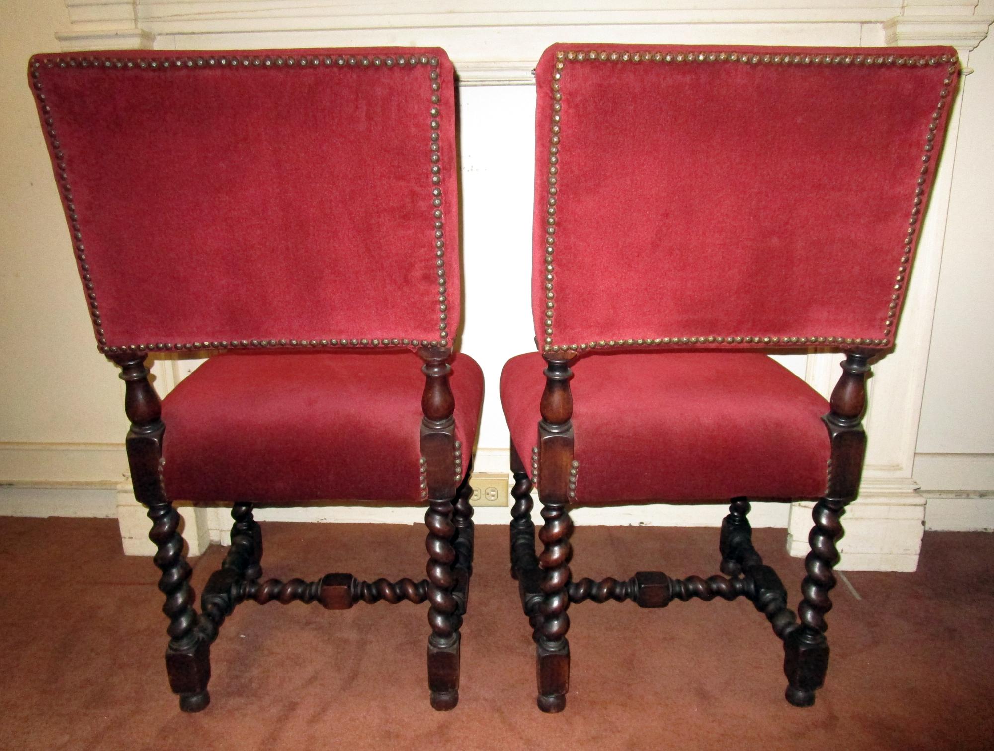 Jacobean 19th century Set English Barley Twist Chairs