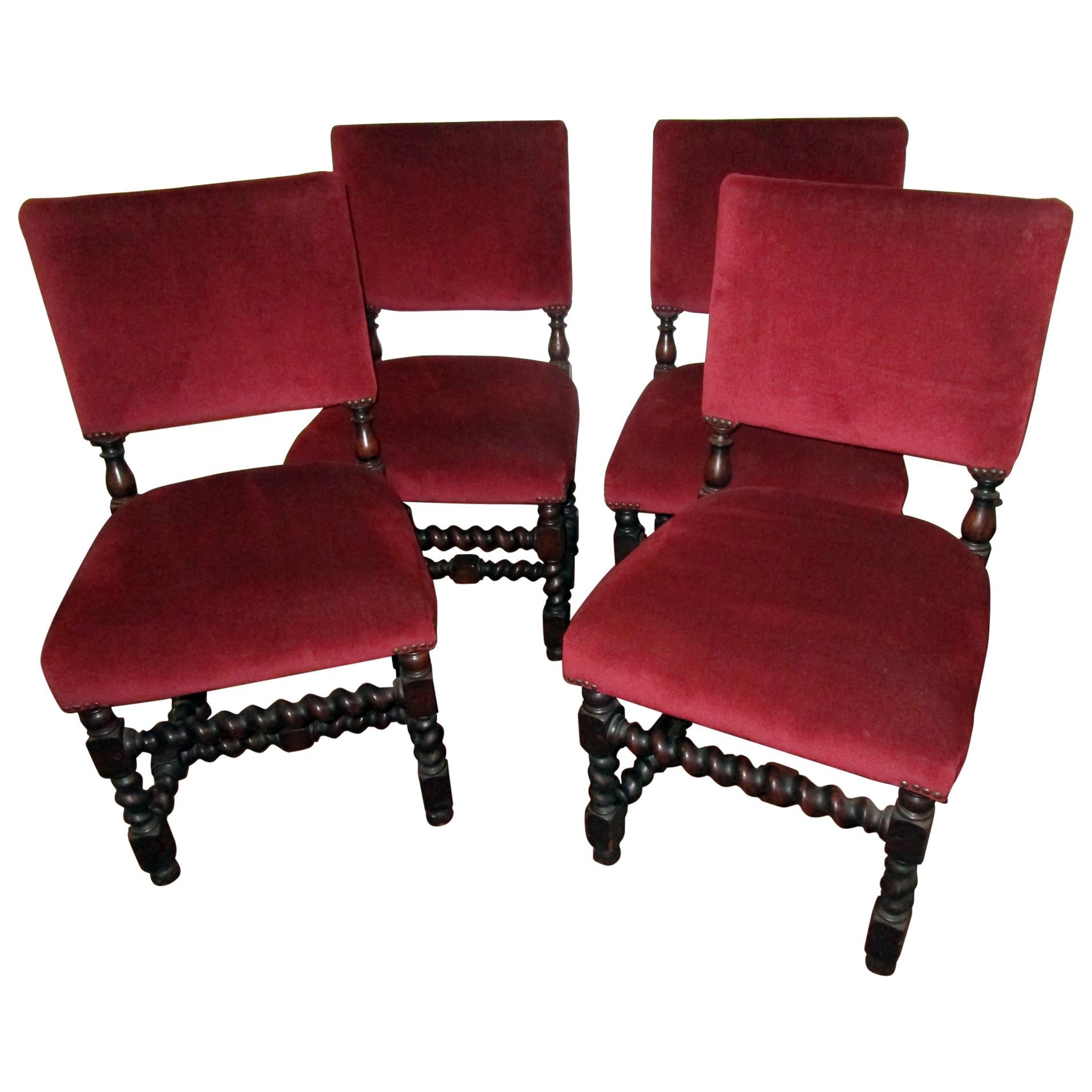 19th century Set English Barley Twist Chairs