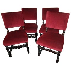 19th century Set English Barley Twist Chairs