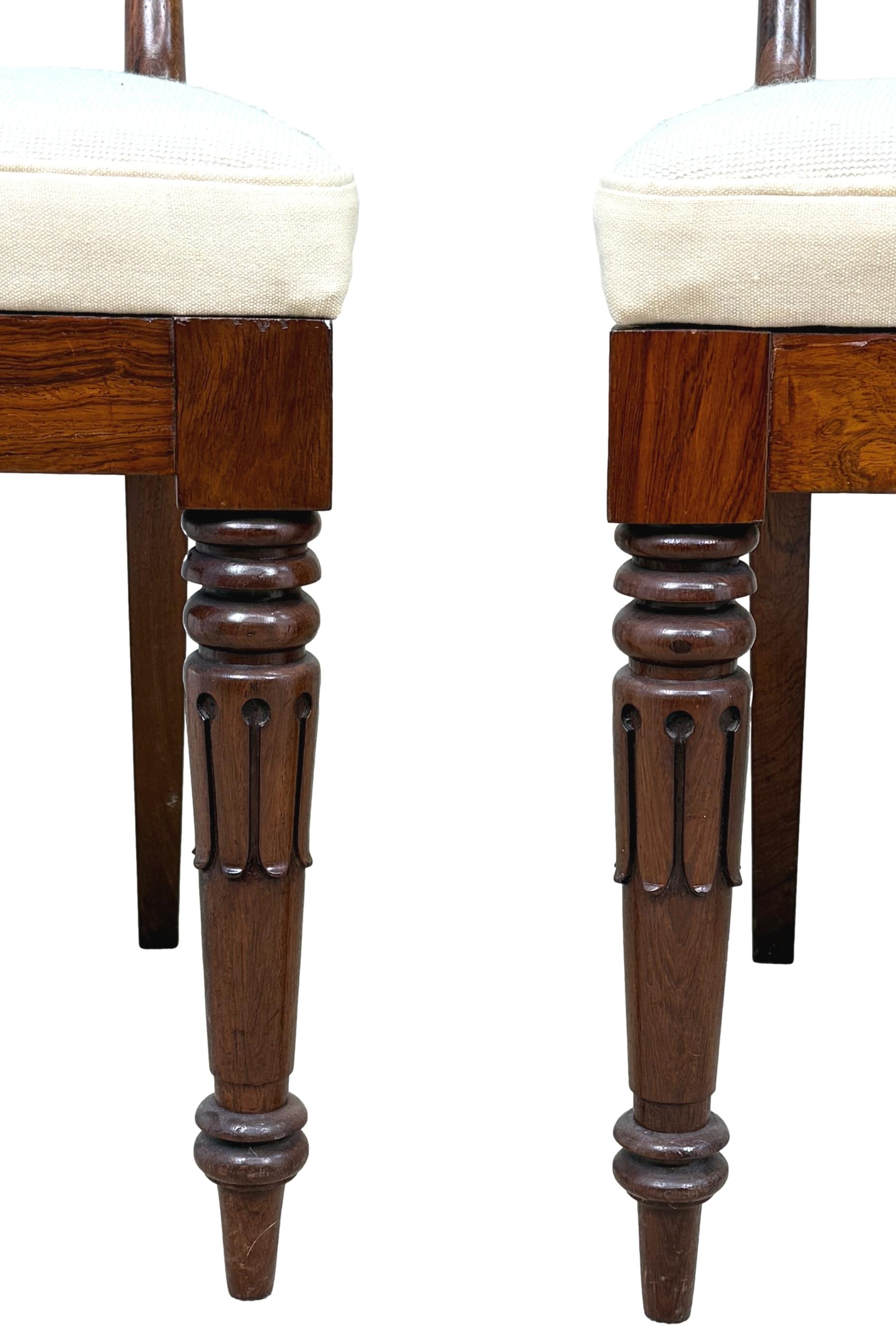 Set di 10 sedie da pranzo Regency in palissandro del XIX secolo in vendita 9